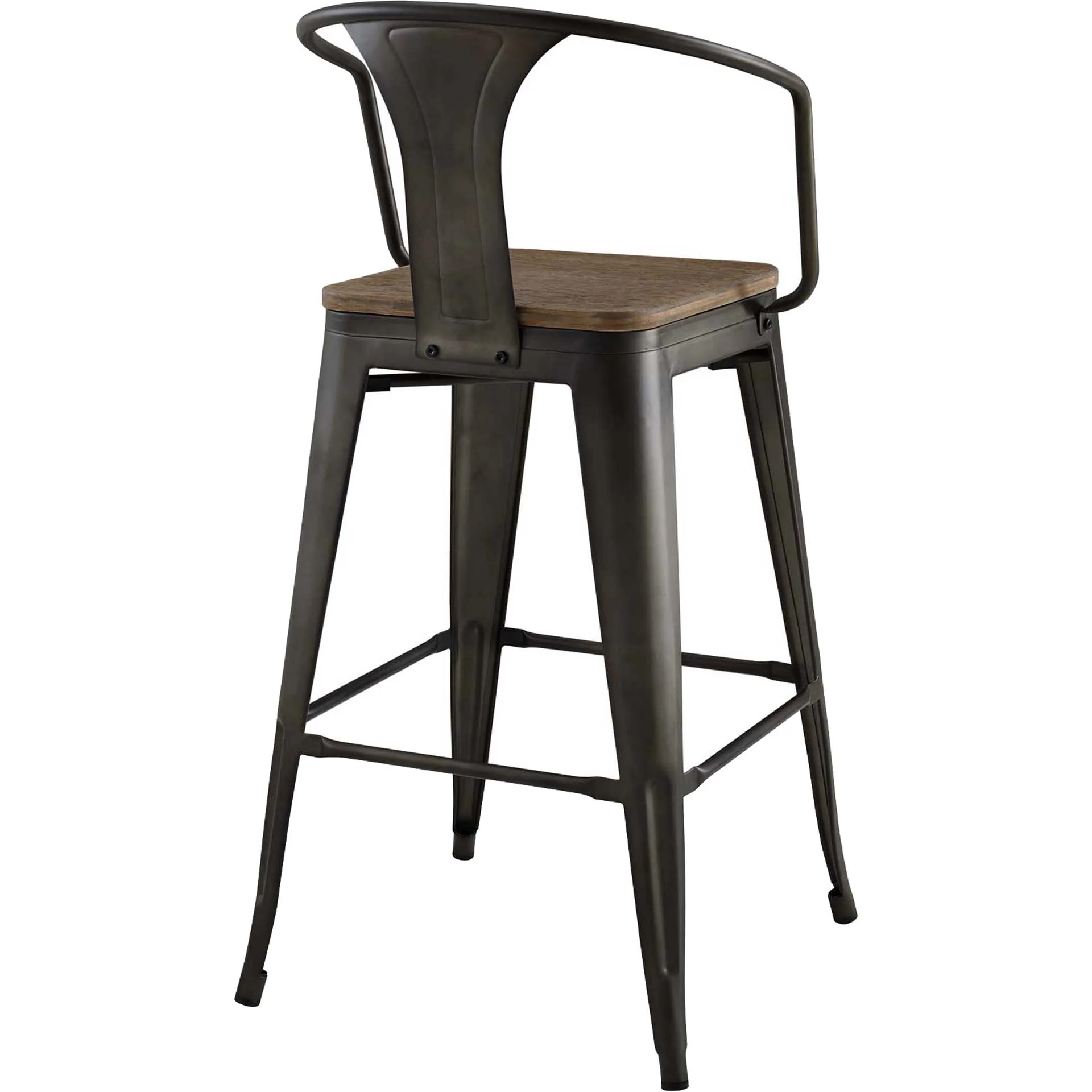 Panora Low Backrest Bar Stool Brown - Image 3