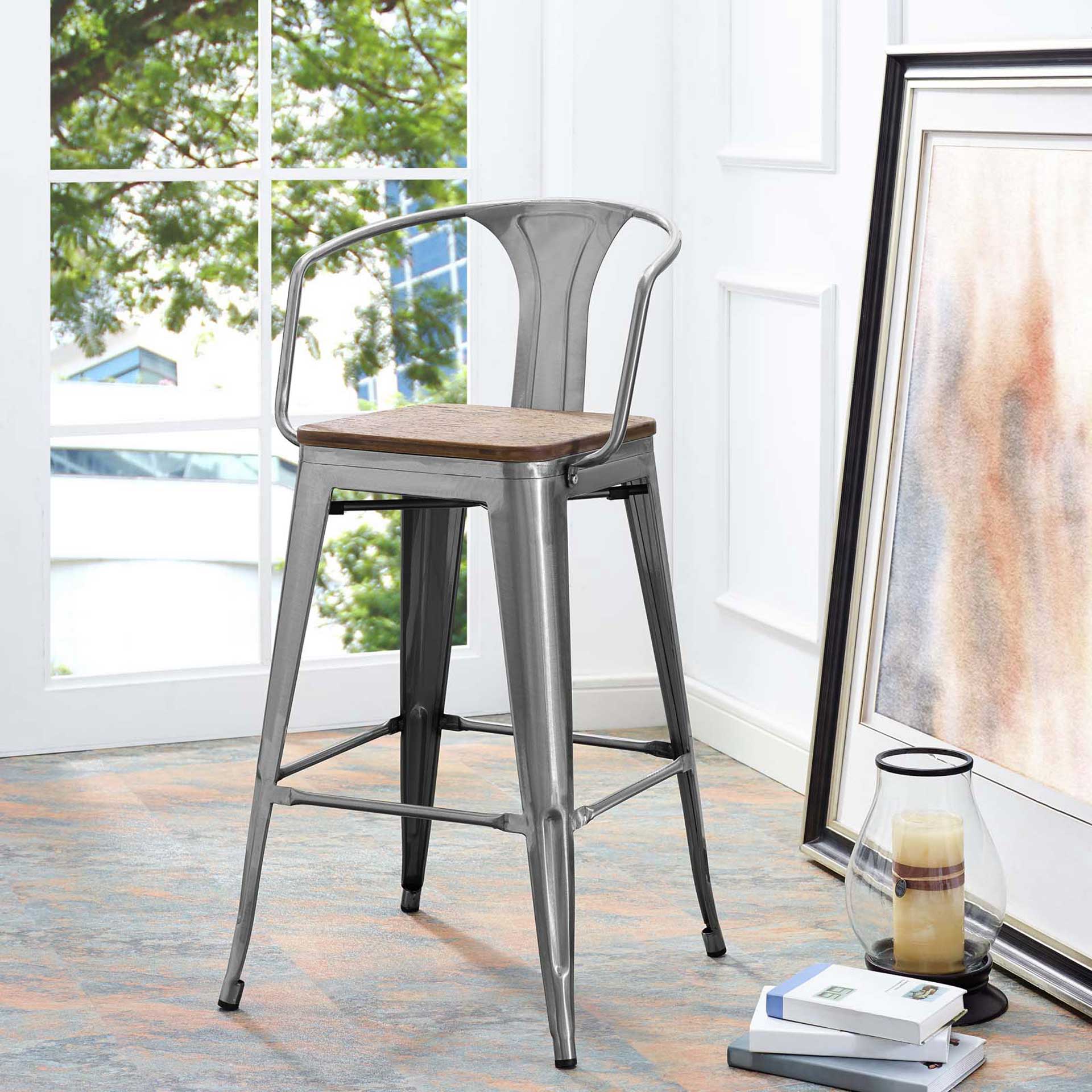 Panora Low Backrest Bar Stool Gunmetal - Image 4