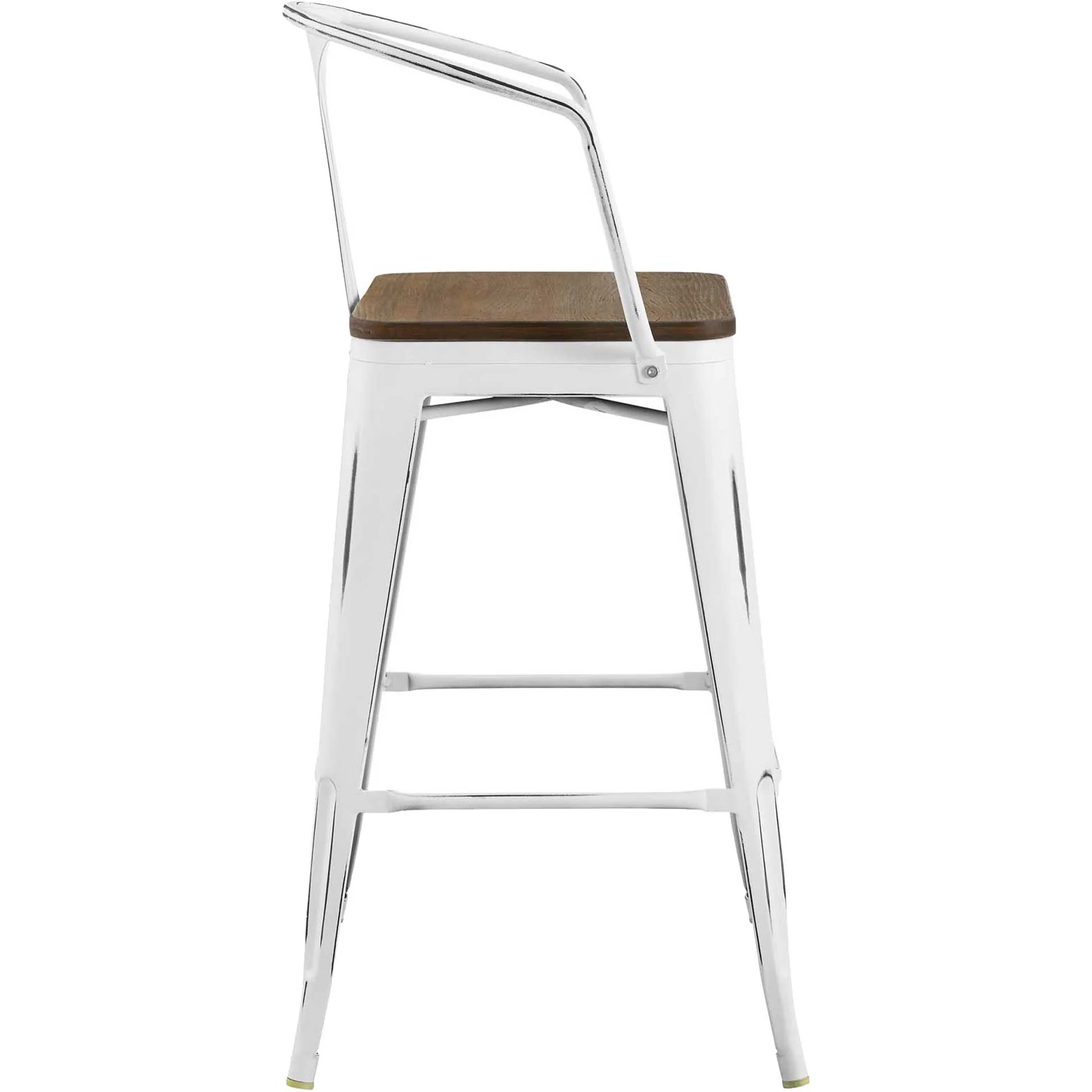 Panora Low Backrest Bar Stool White - Image 2