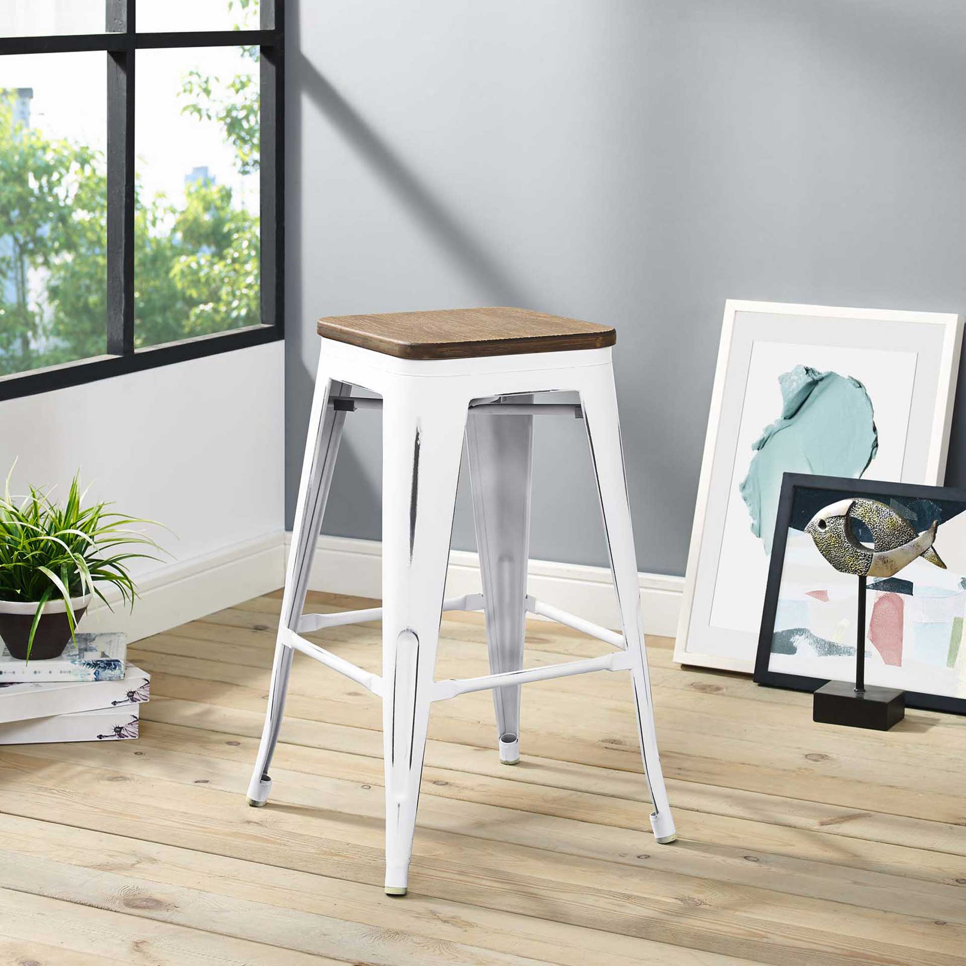 Panora Metal Bar Stool White - Image 7