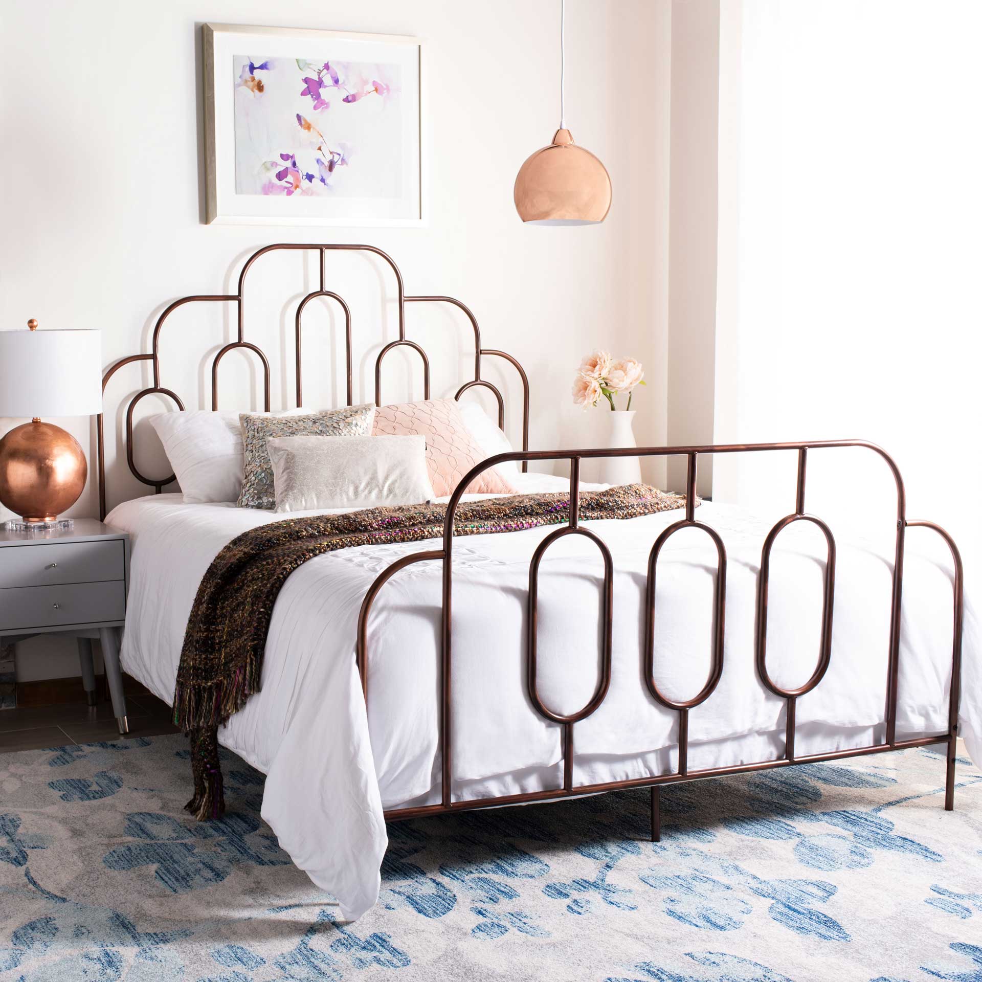 Paola Metal Retro Bed Antique Bronze - Image 7