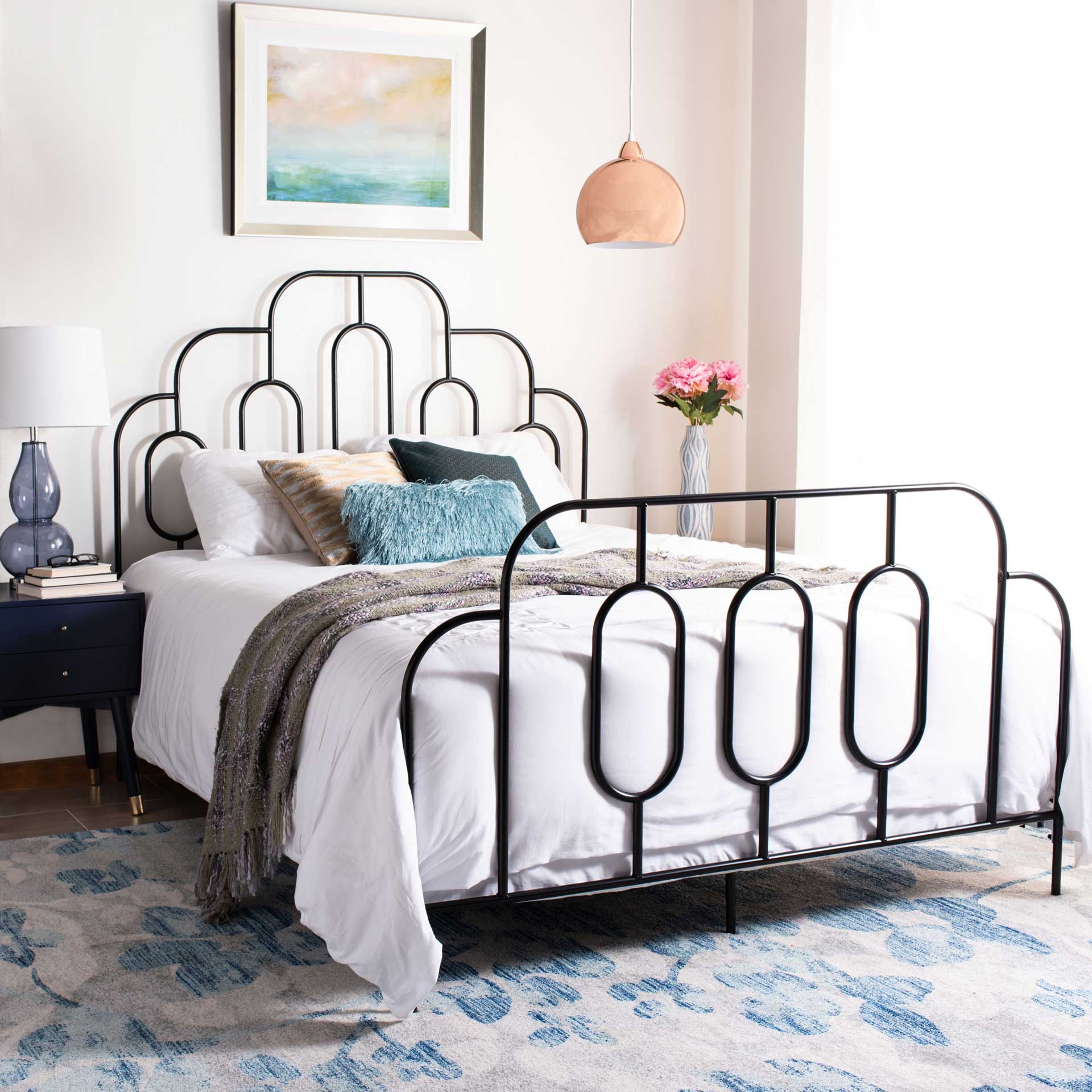 Paola Metal Retro Bed Black - Image 7
