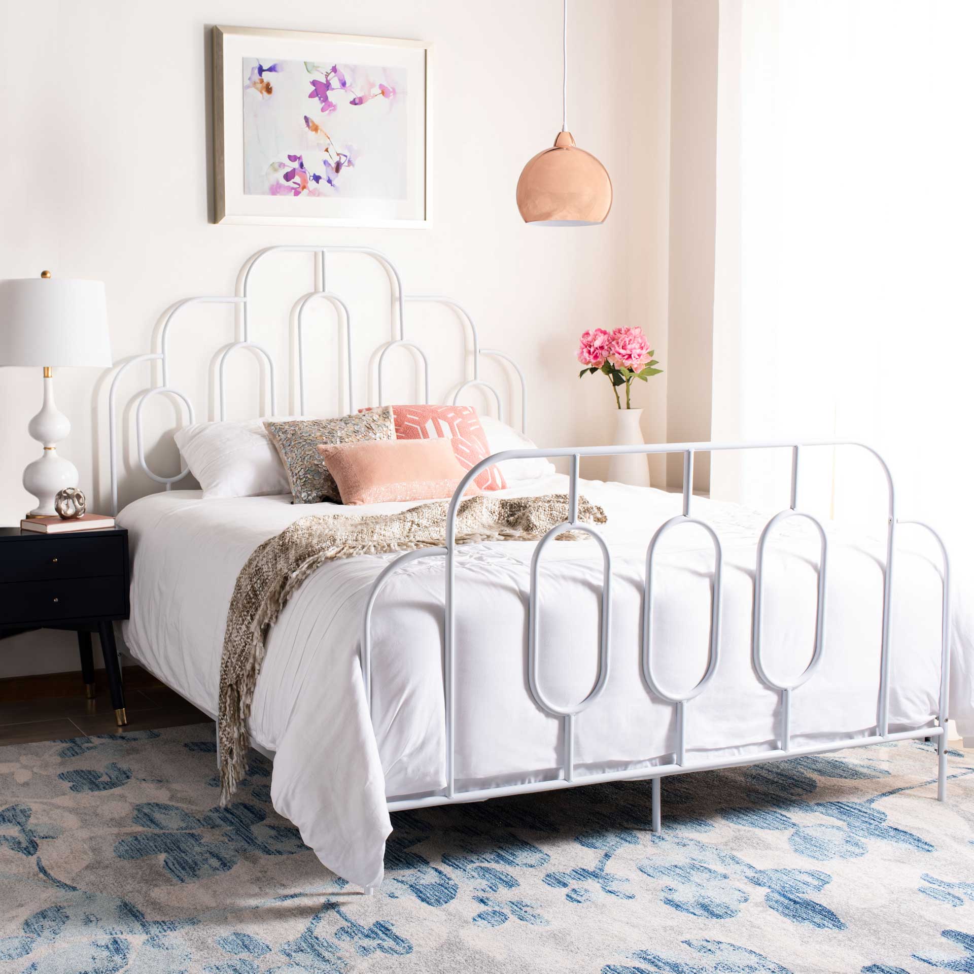 Paola Metal Retro Bed White - Image 7
