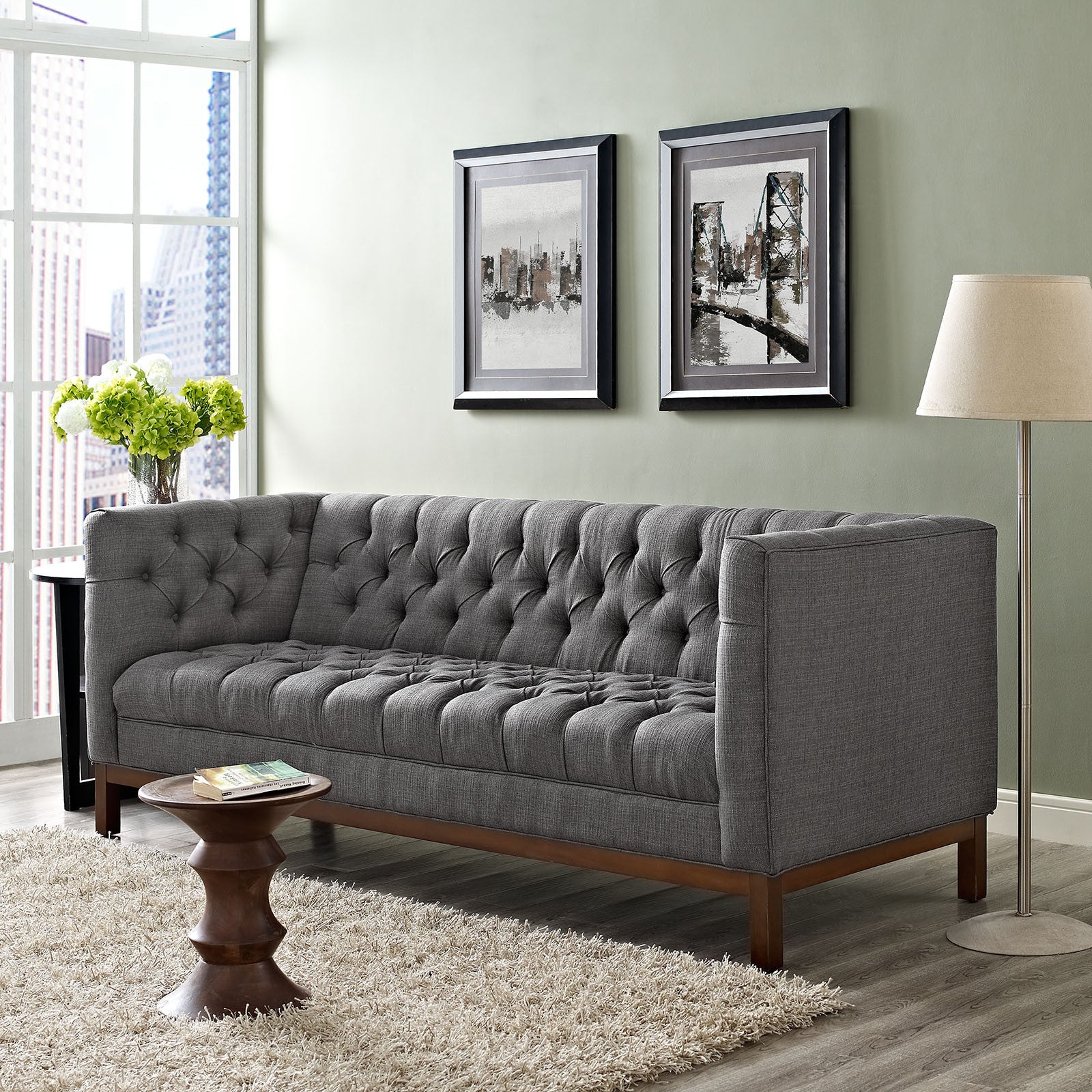 Paramour Fabric Sofa Gray - Image 4