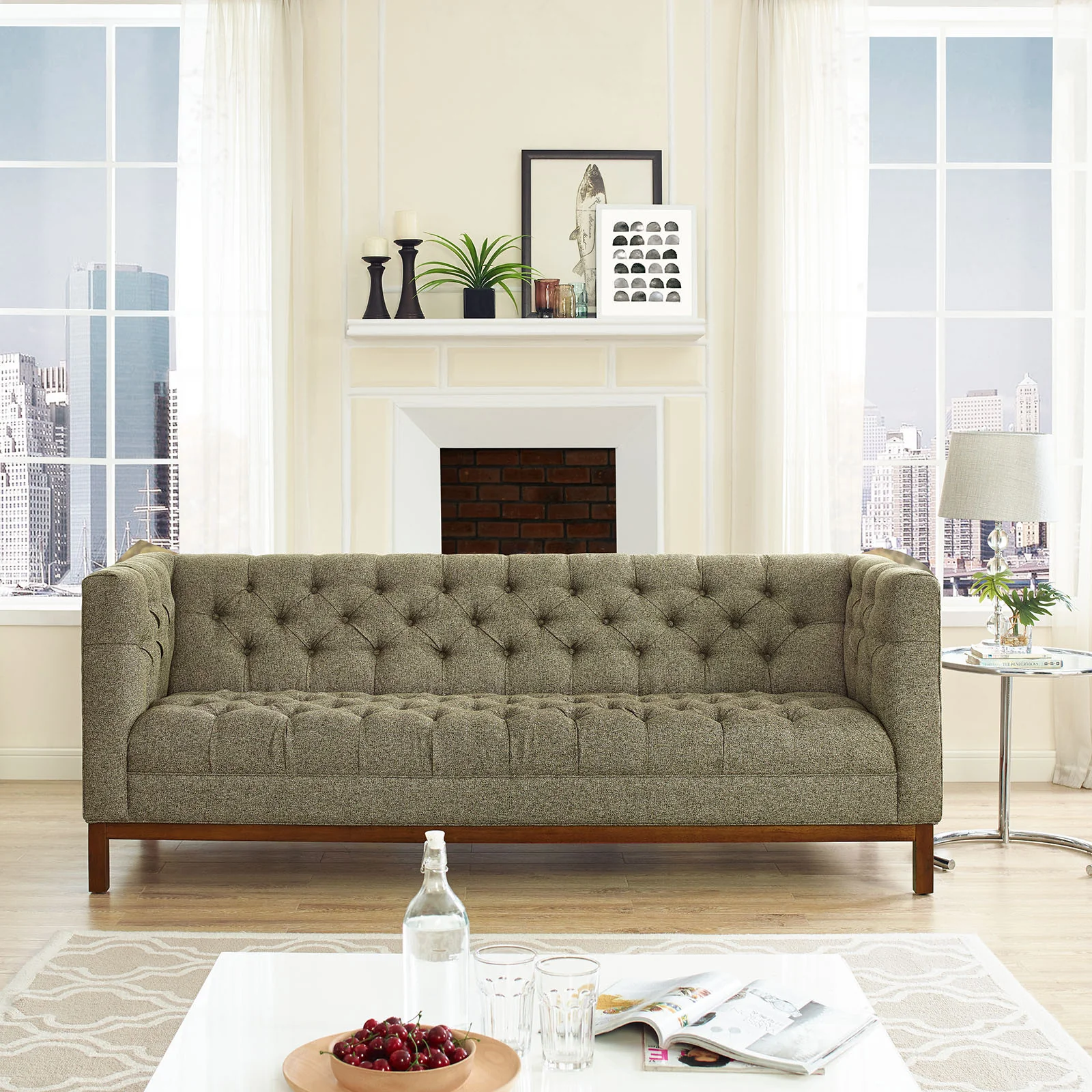 Paramour Fabric Sofa Oatmeal - Image 4