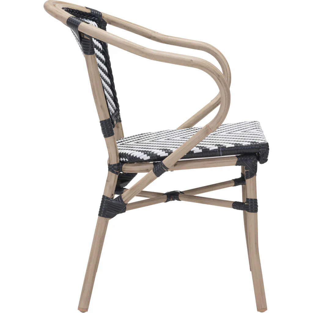 Parisian Dining Arm Chair Black & White (Set of 2) - Image 2