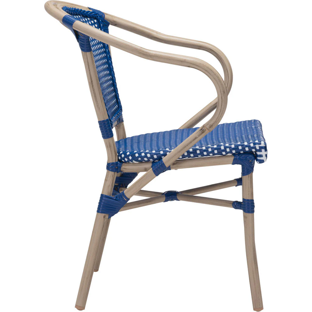 Parisian Dining Arm Chair Navy Blue & White (Set of 2) - Image 2