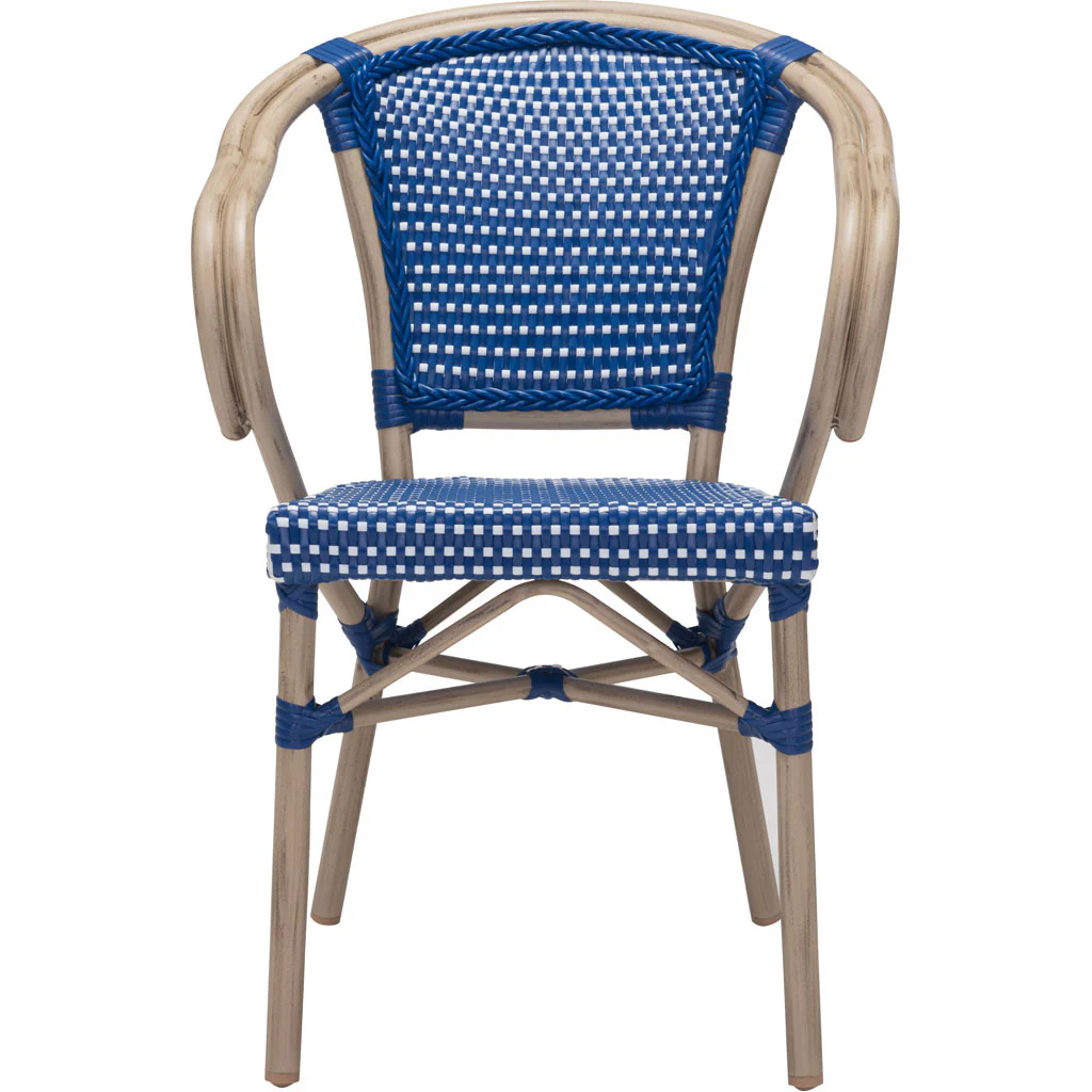 Parisian Dining Arm Chair Navy Blue & White (Set of 2) - Image 3