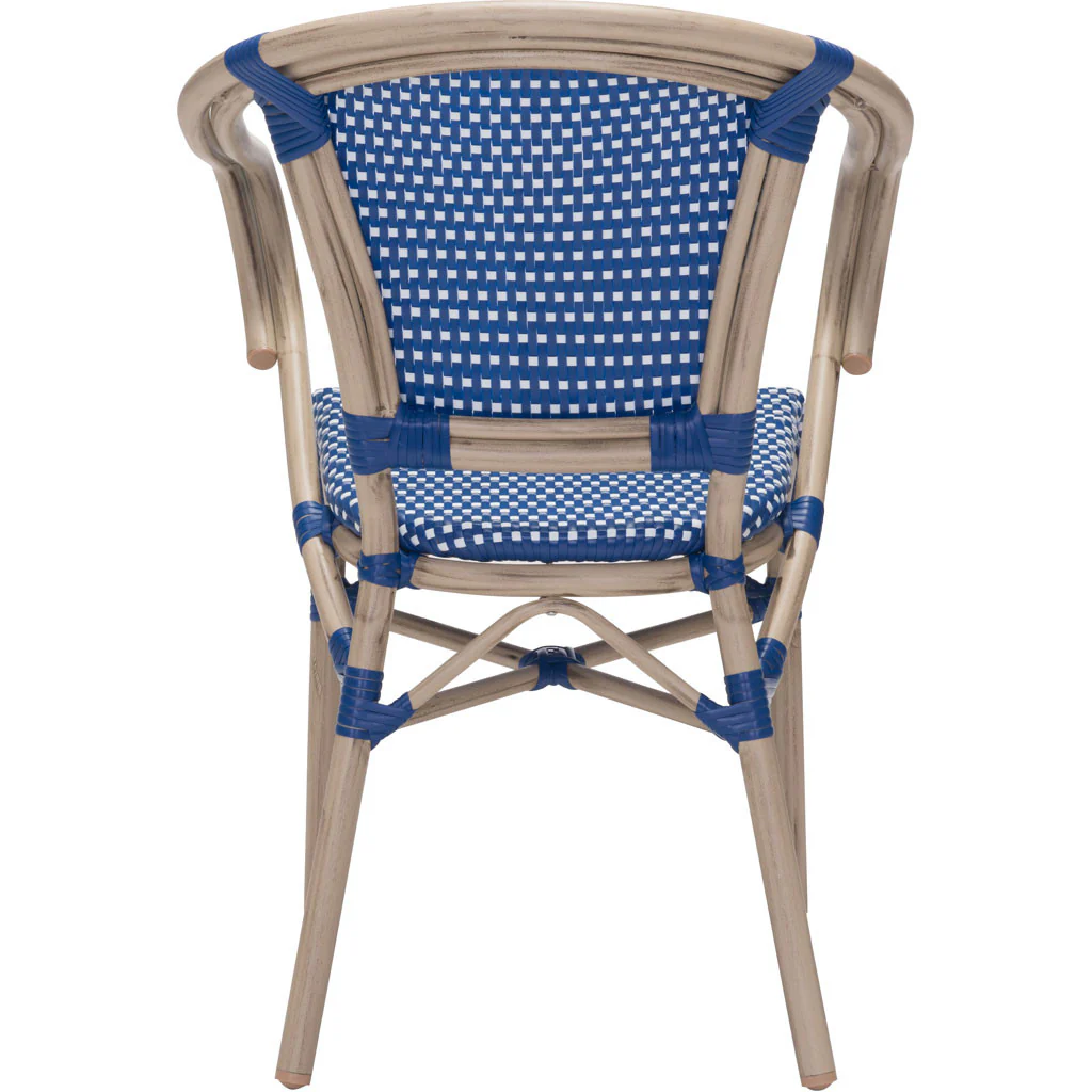 Parisian Dining Arm Chair Navy Blue & White (Set of 2) - Image 4