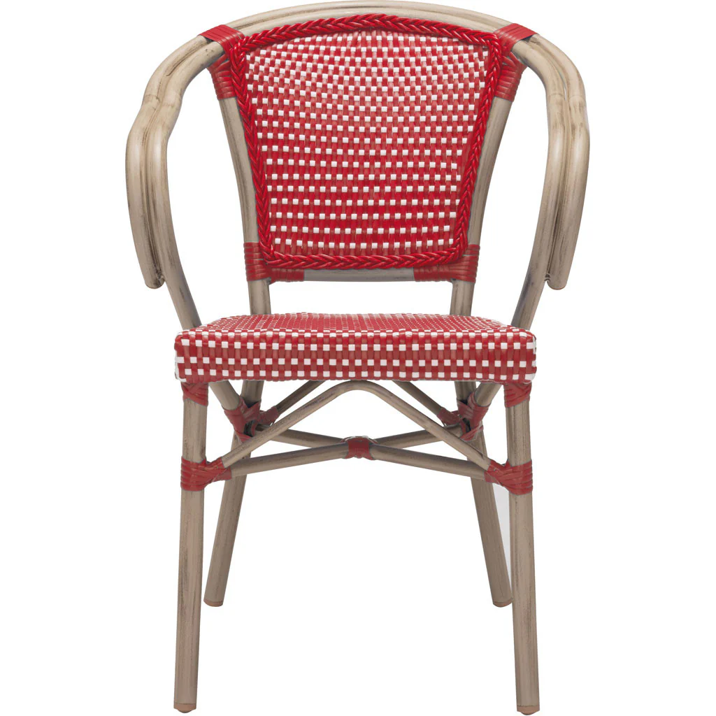 Parisian Dining Arm Chair Red & White (Set of 2) - Image 3