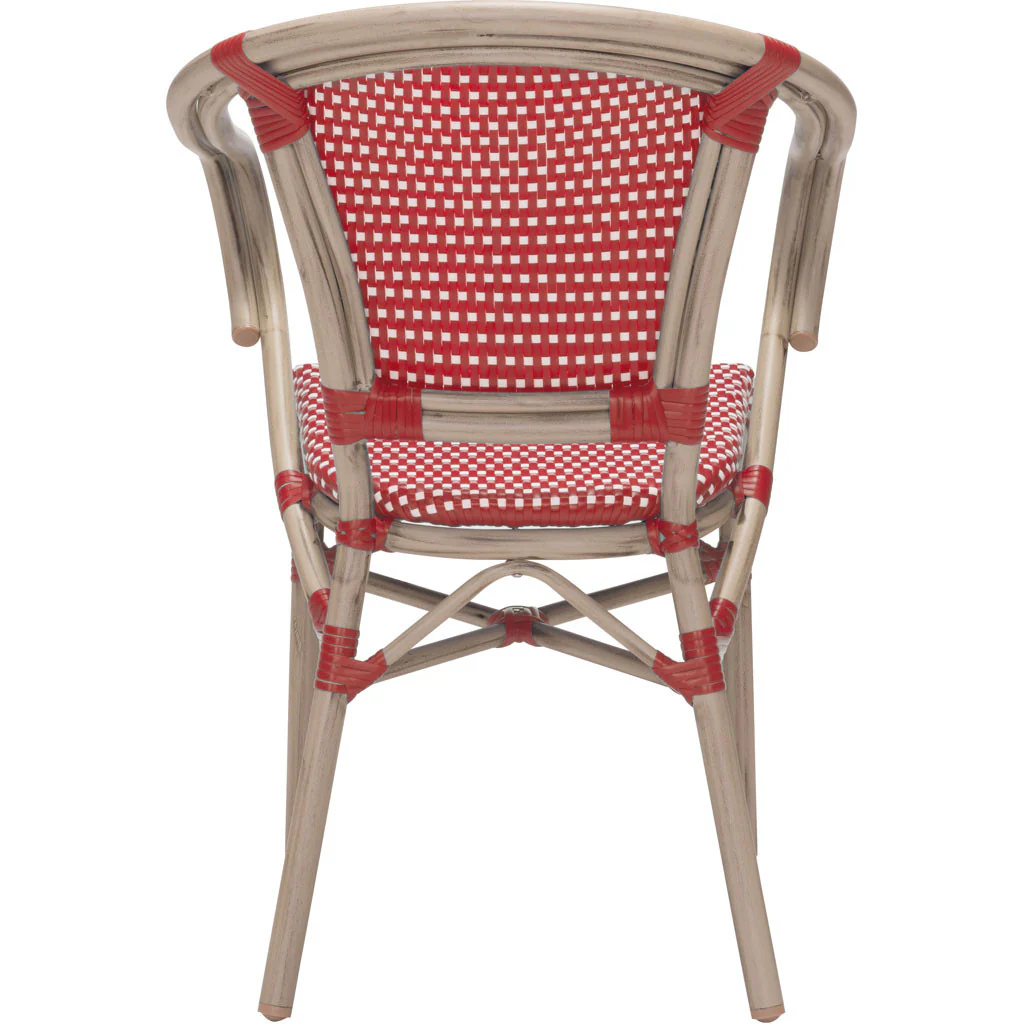 Parisian Dining Arm Chair Red & White (Set of 2) - Image 4