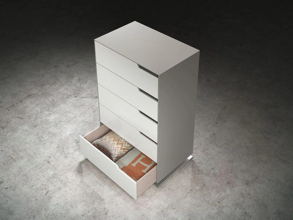 Park Tall Dresser Steeple Gray/White Matte - Image 4