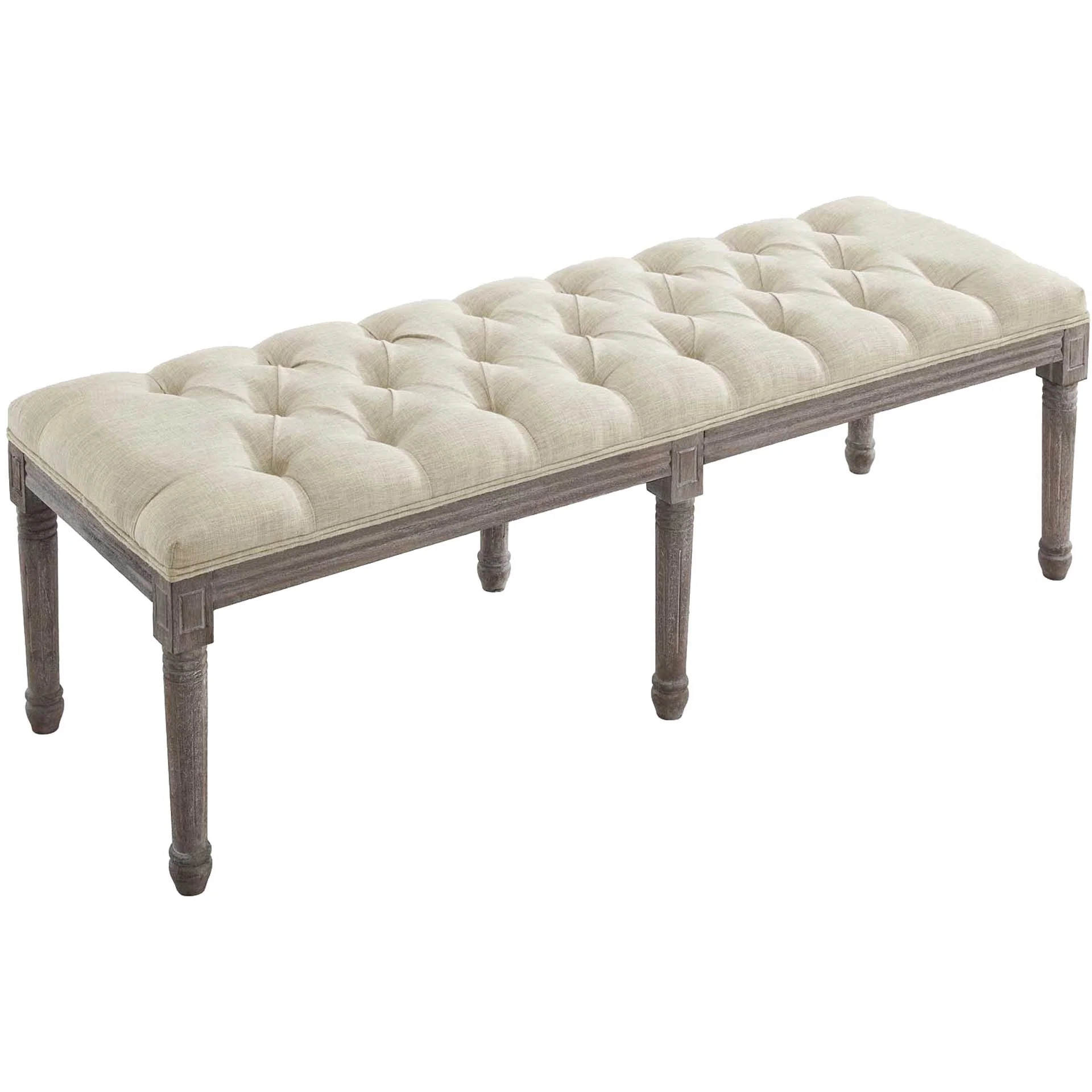 Park Upholstered Fabric Bench Beige - Image 4