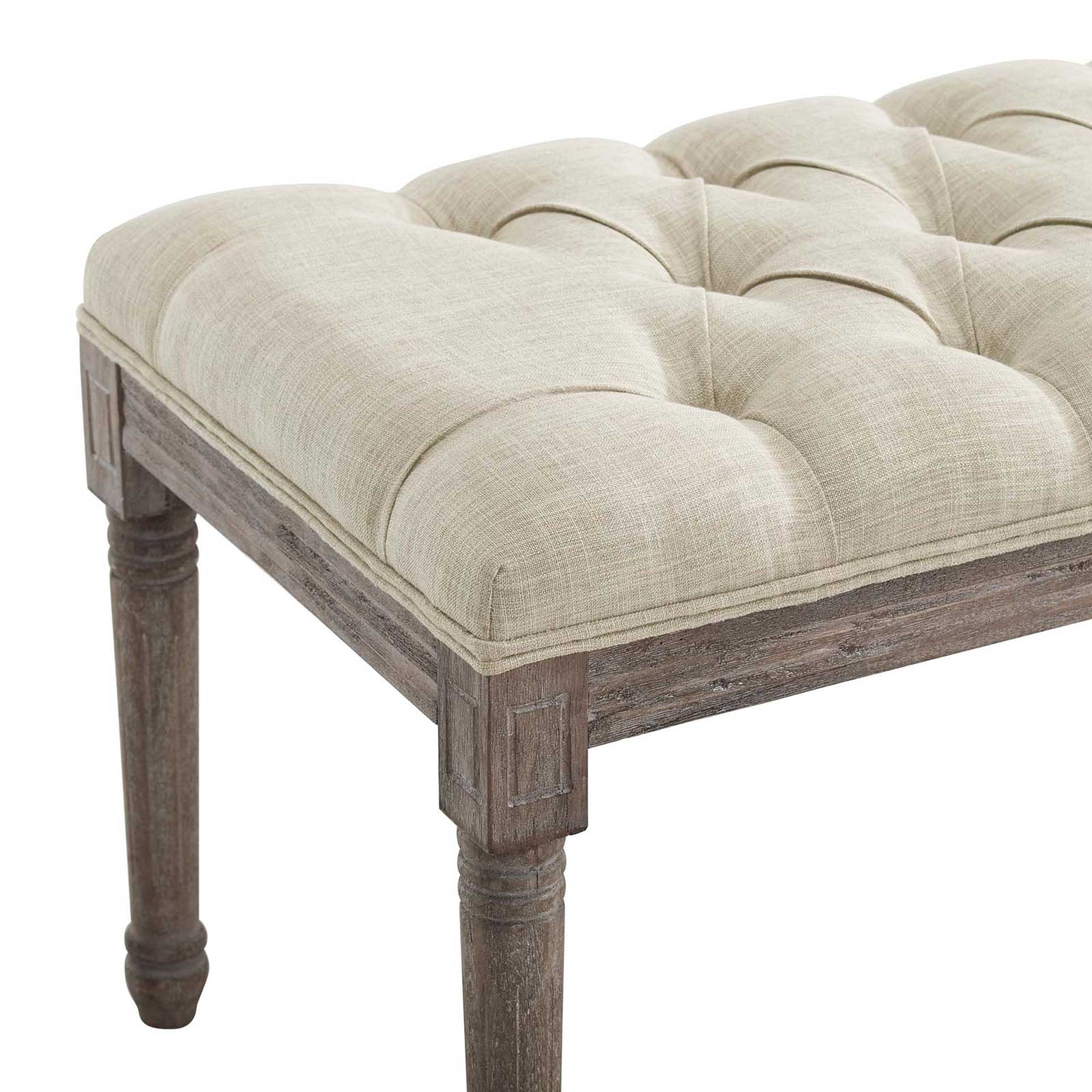 Park Upholstered Fabric Bench Beige - Image 5