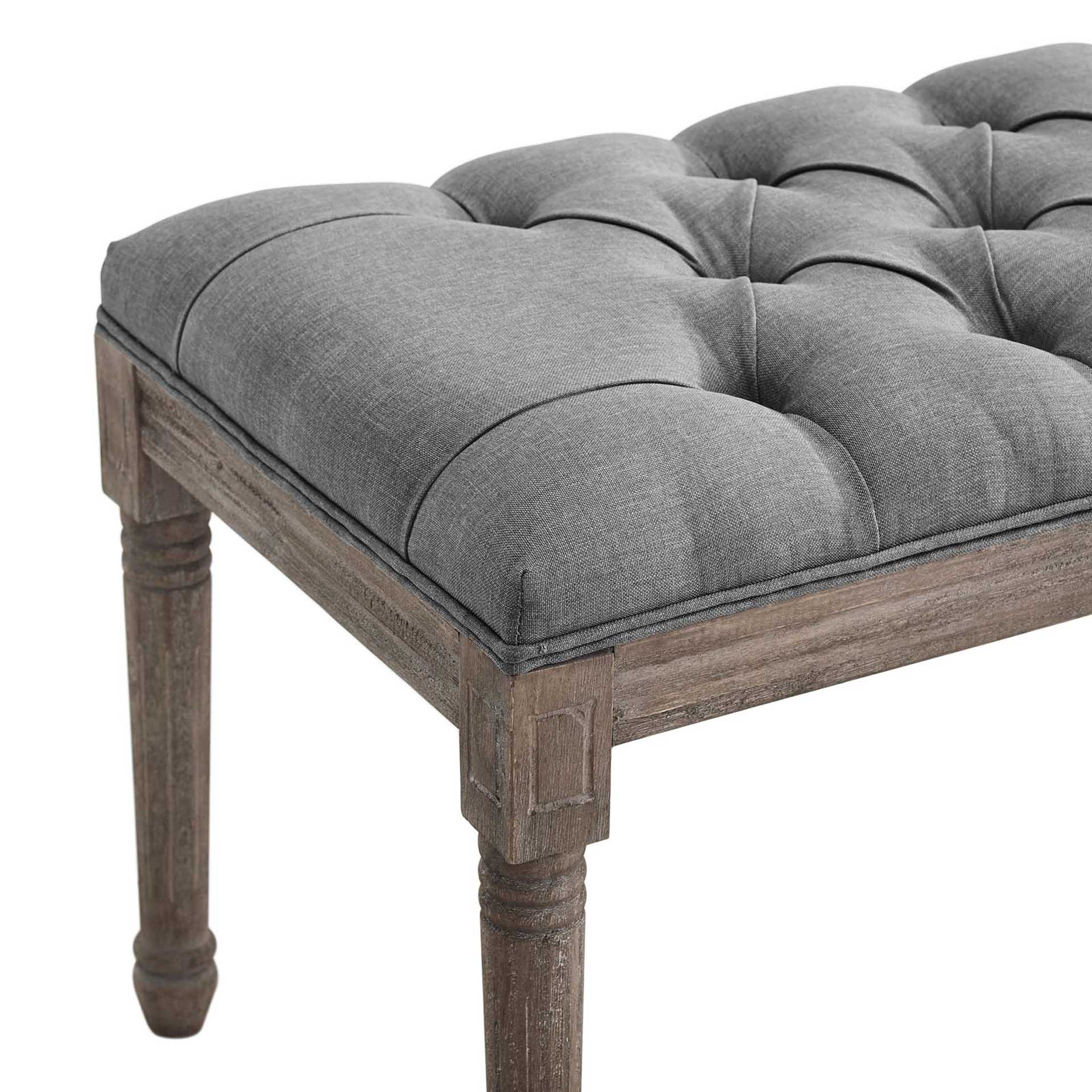 Park Upholstered Fabric Bench Light Gray - Image 5