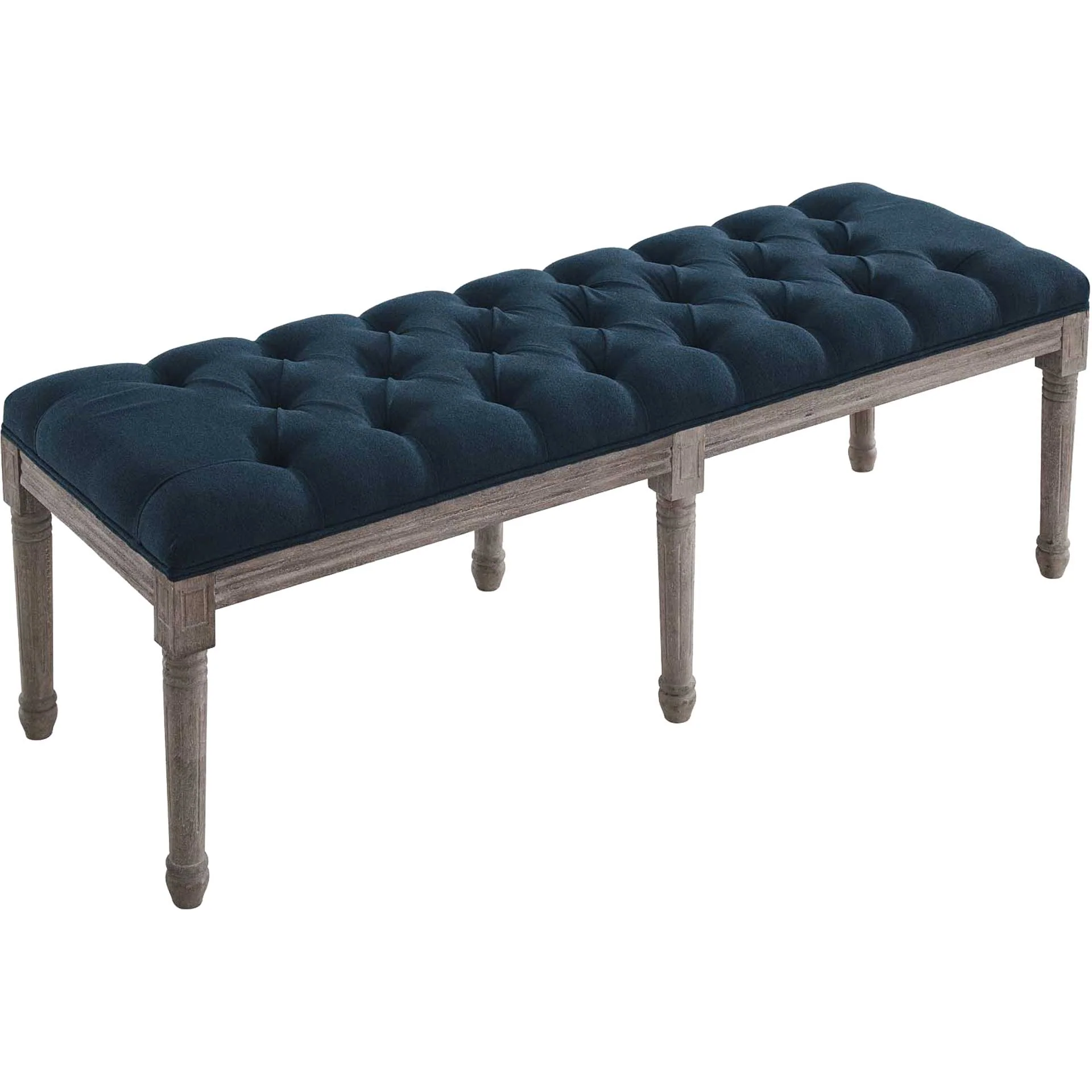Park Upholstered Fabric Bench Navy - Image 4