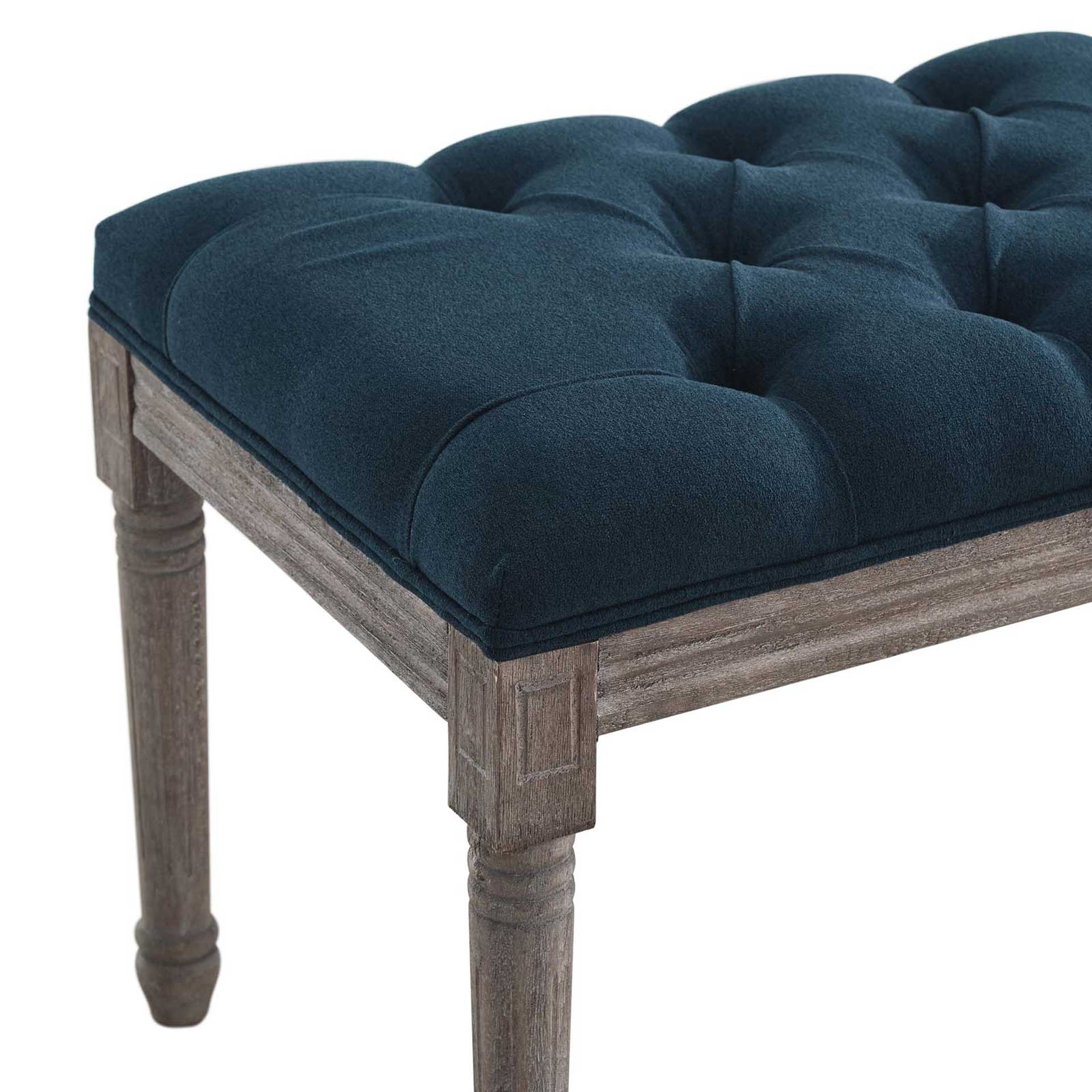 Park Upholstered Fabric Bench Navy - Image 5