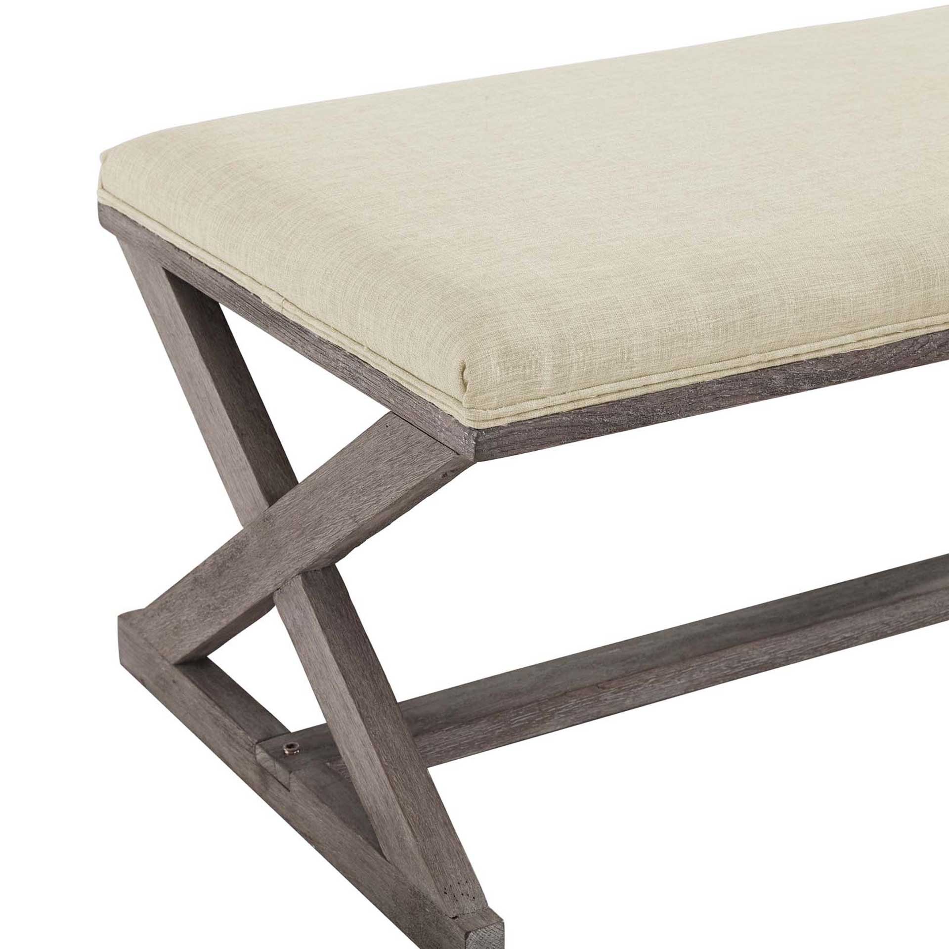 Park X-Brace Fabric Bench Beige - Image 5