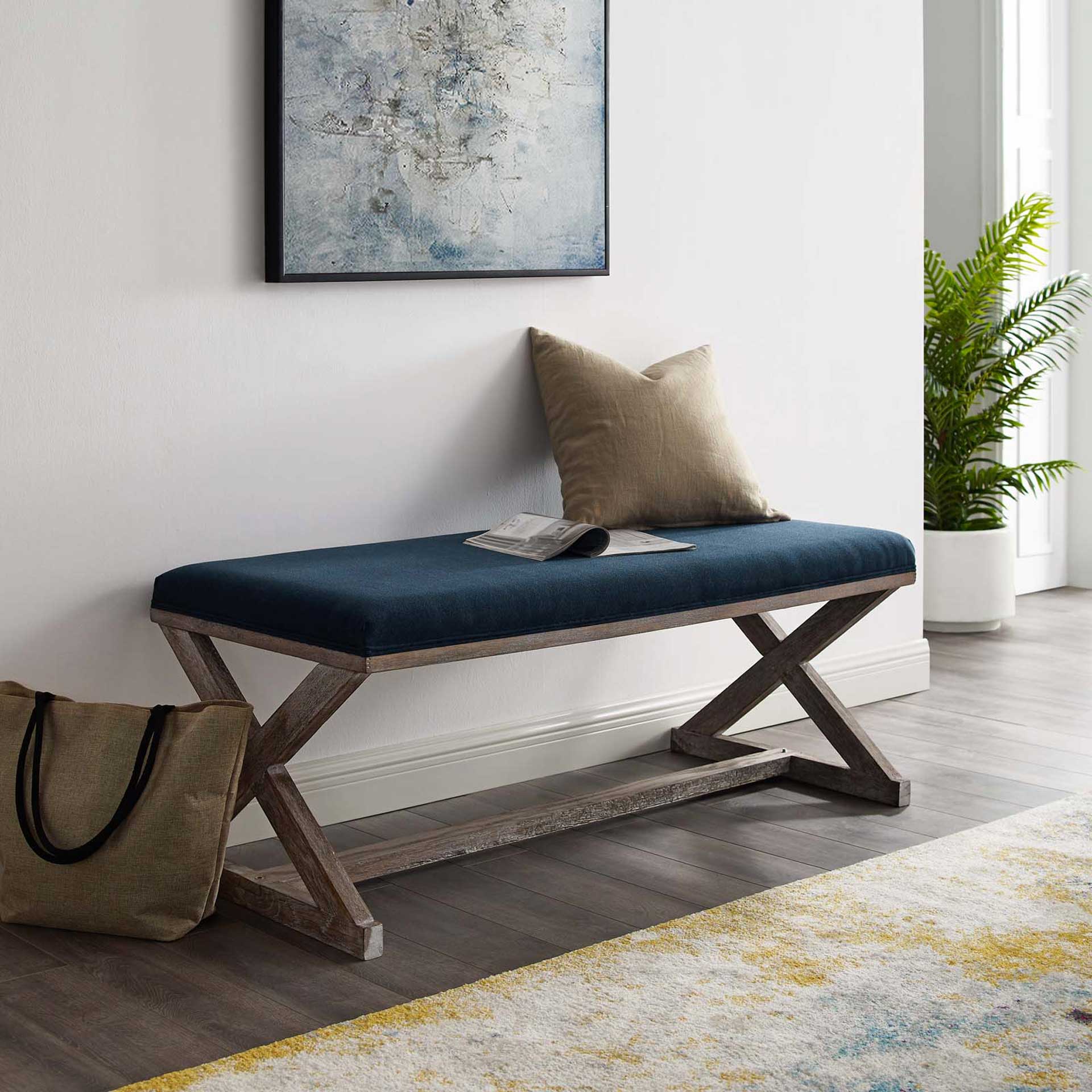 Park X-Brace Fabric Bench Navy - Image 6