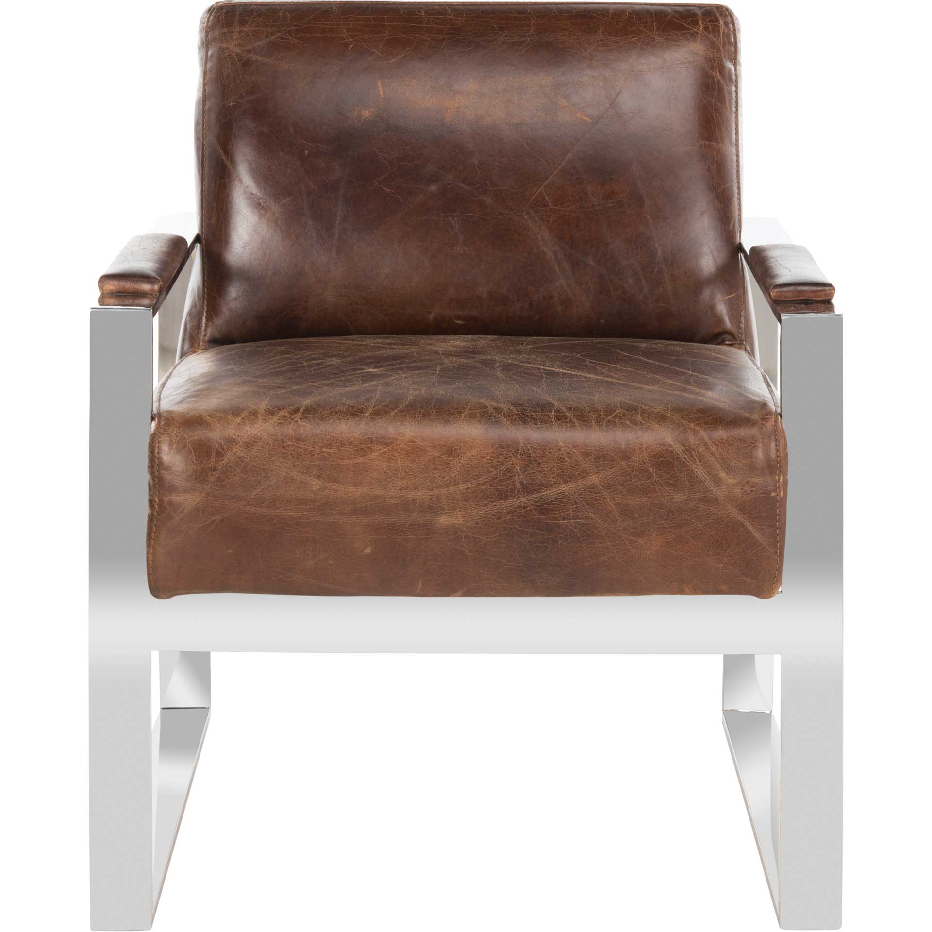 Parlon Occassional Leather Chair Vintage Cigar Brown - Image 2