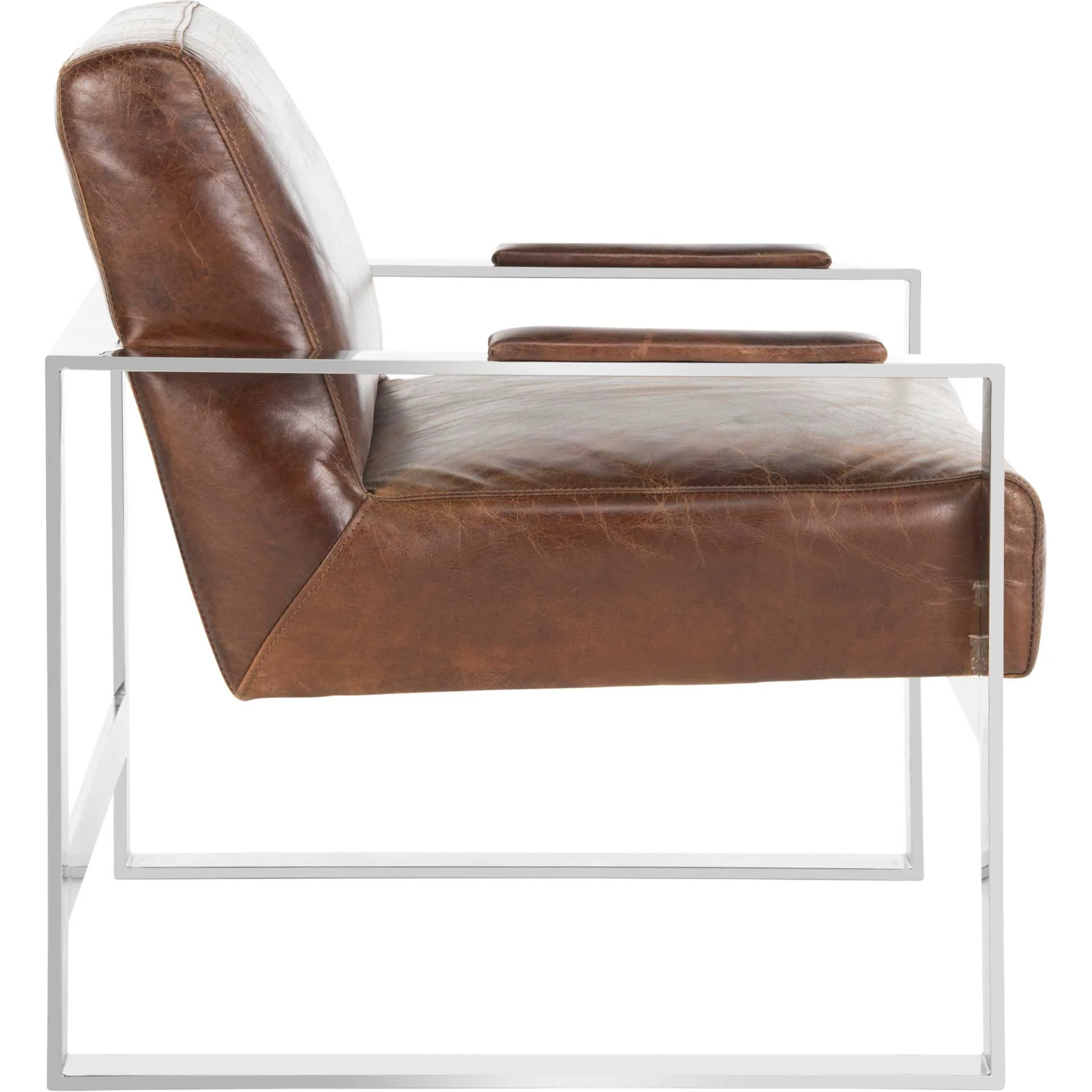 Parlon Occassional Leather Chair Vintage Cigar Brown - Image 3