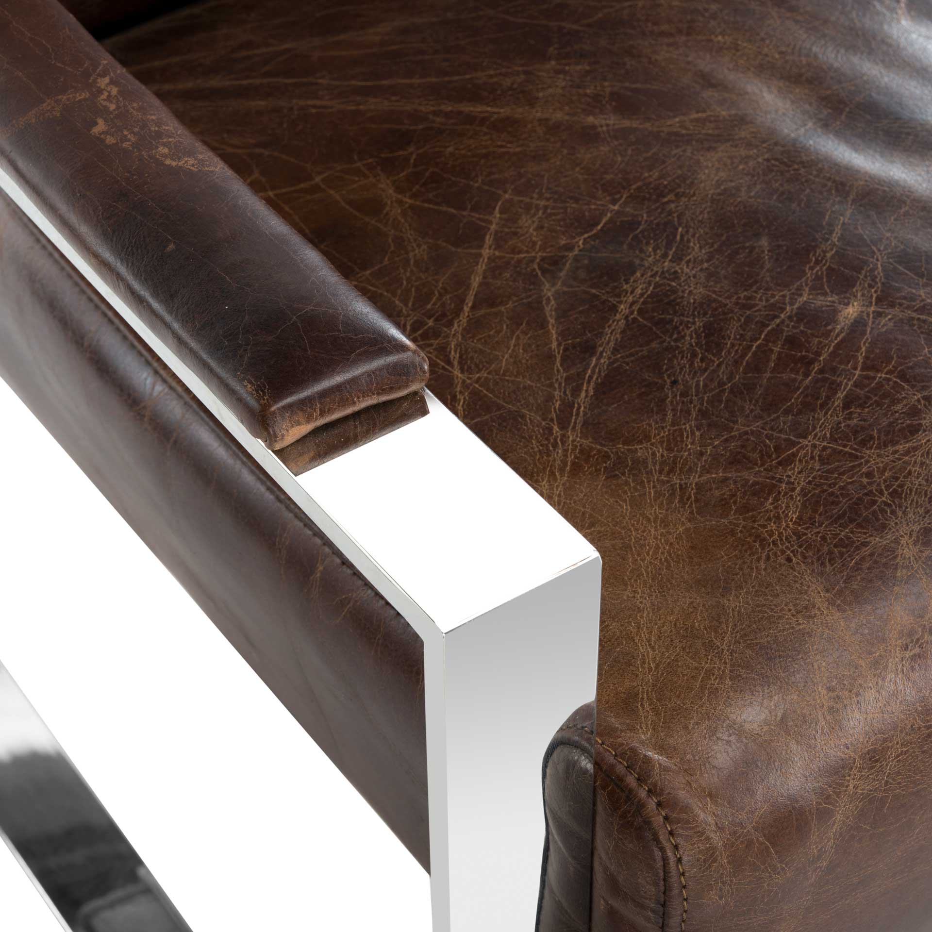 Parlon Occassional Leather Chair Vintage Cigar Brown - Image 6