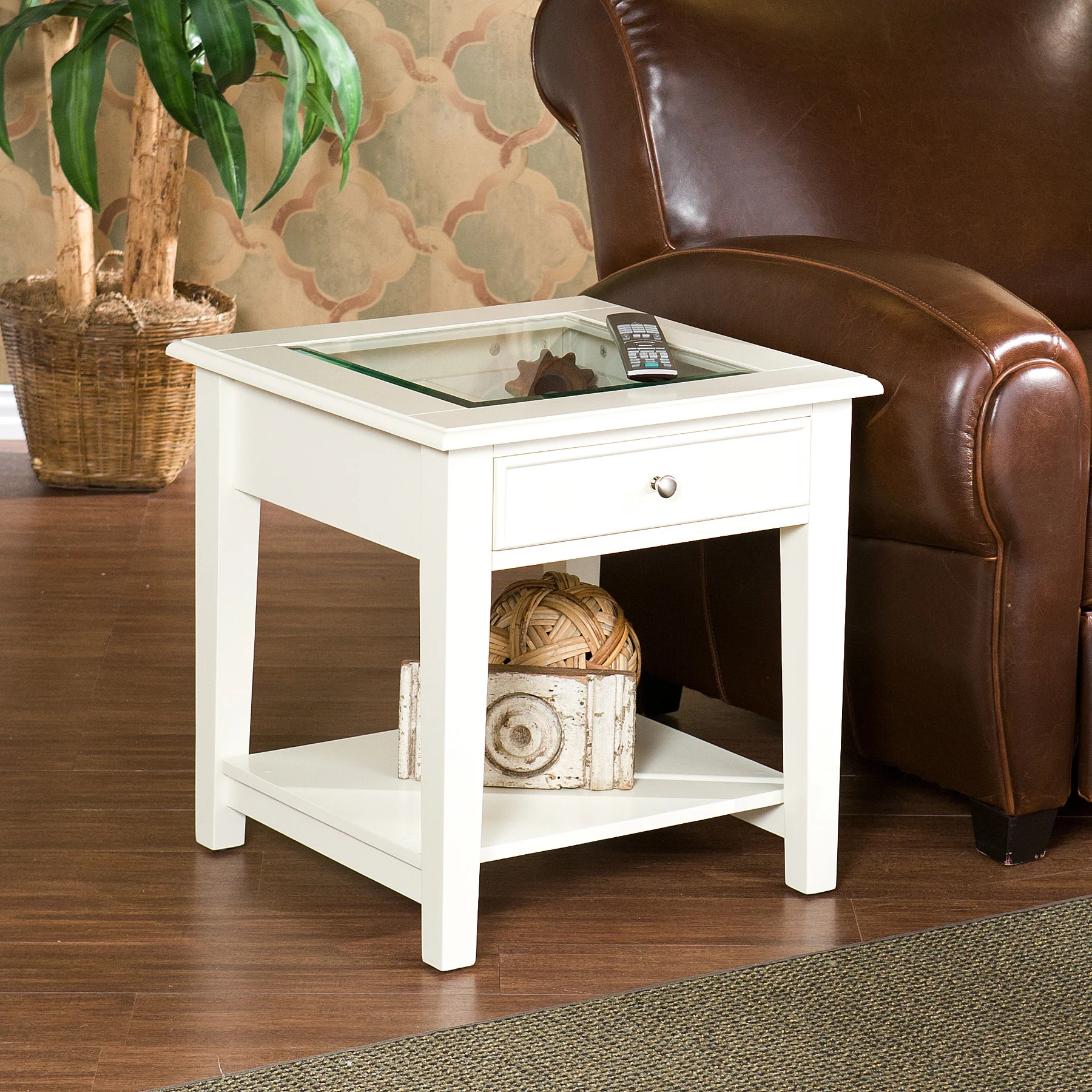 Pastoral End Table Off-White - Image 5