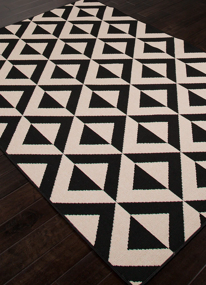 Patio Marquise Black/Ivory Area Rug - Image 2