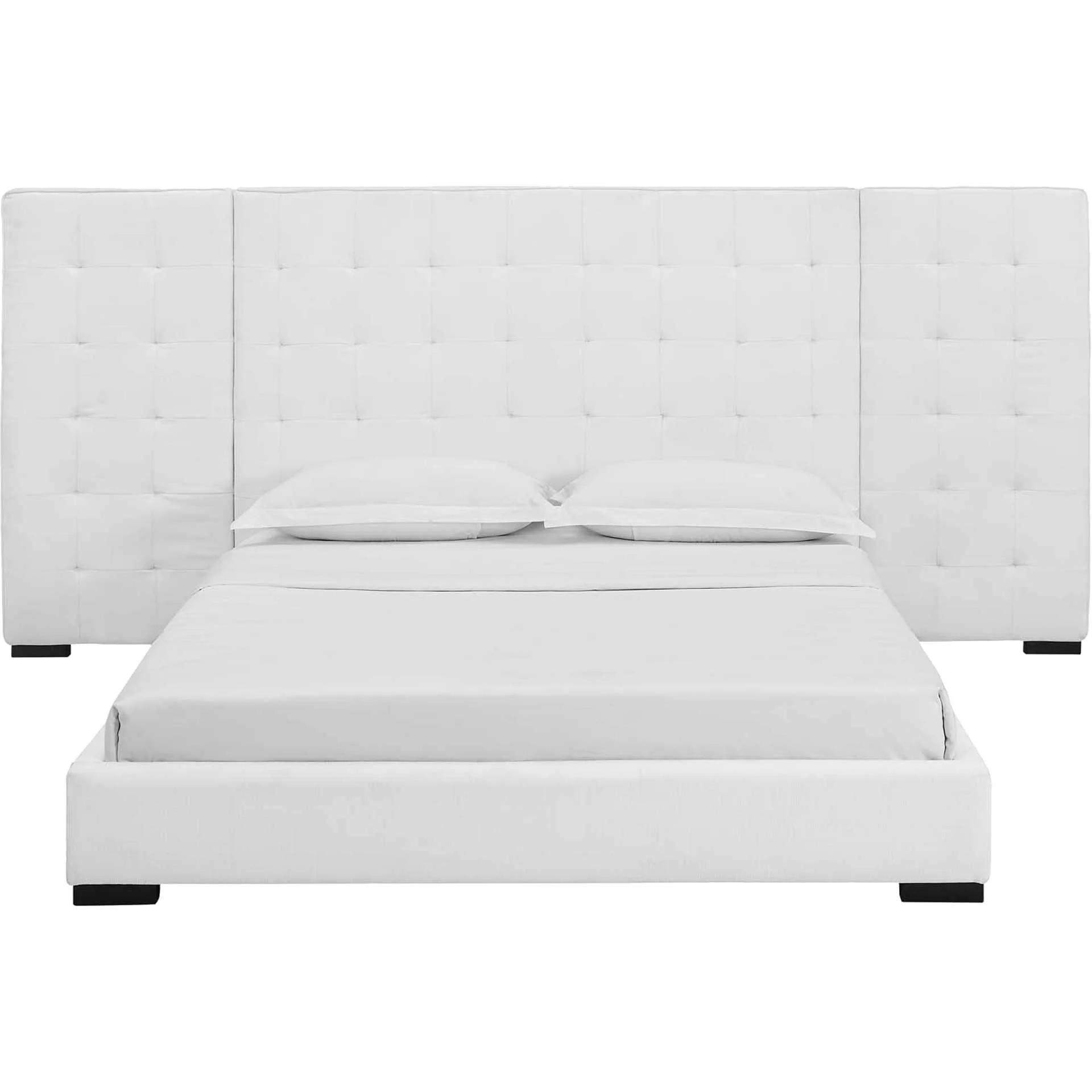 Patrick Fabric Platform Bed White - Image 2