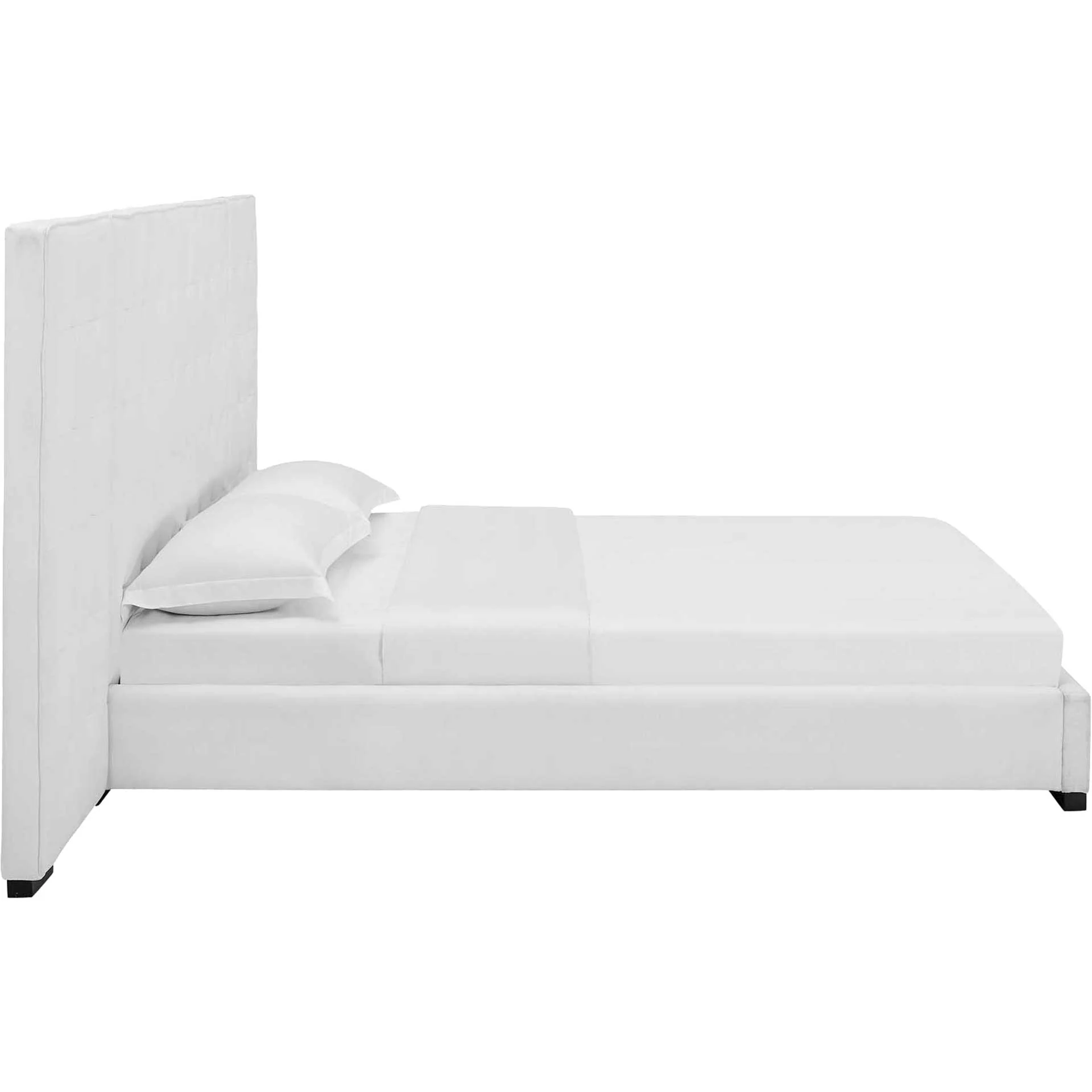 Patrick Fabric Platform Bed White - Image 3