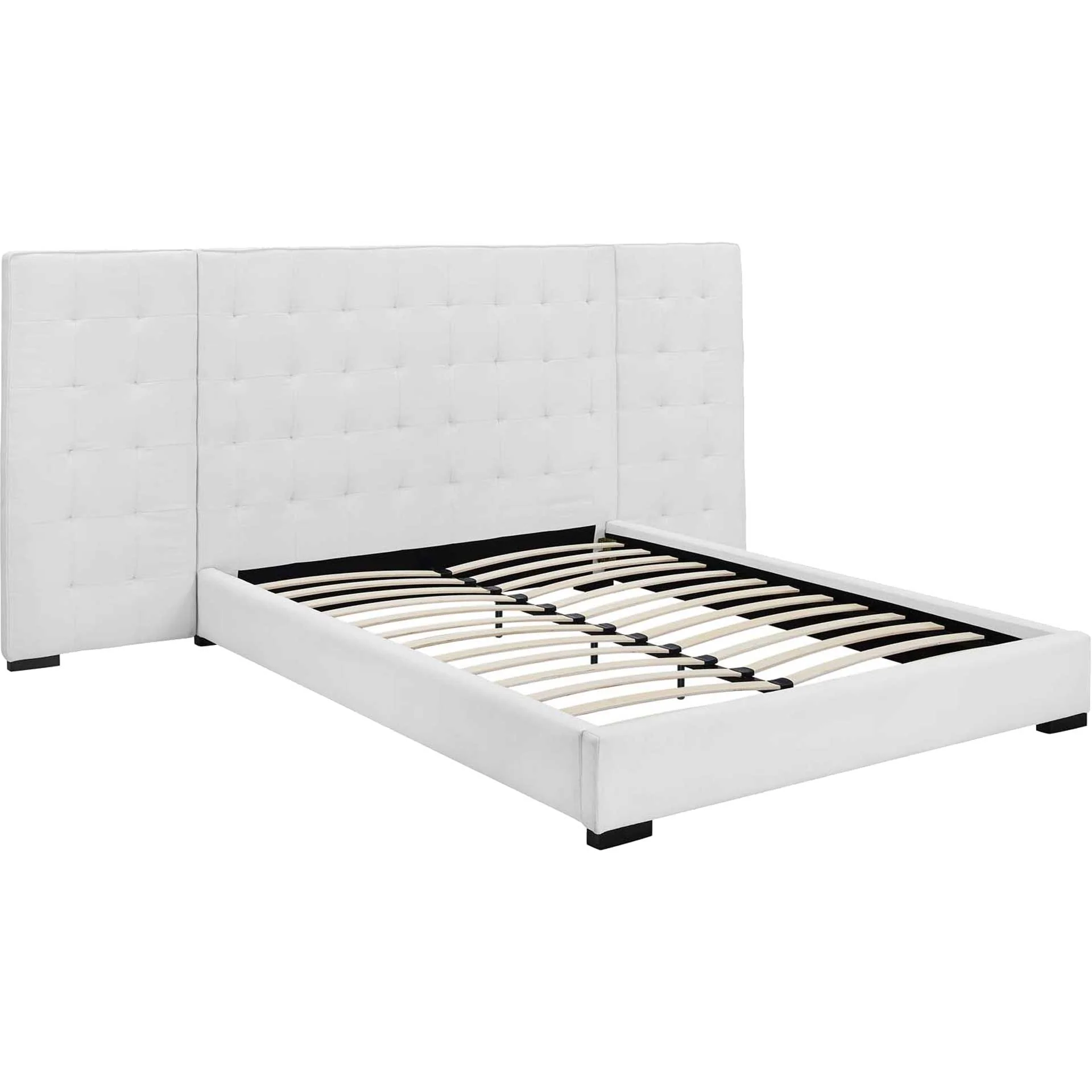 Patrick Fabric Platform Bed White - Image 4
