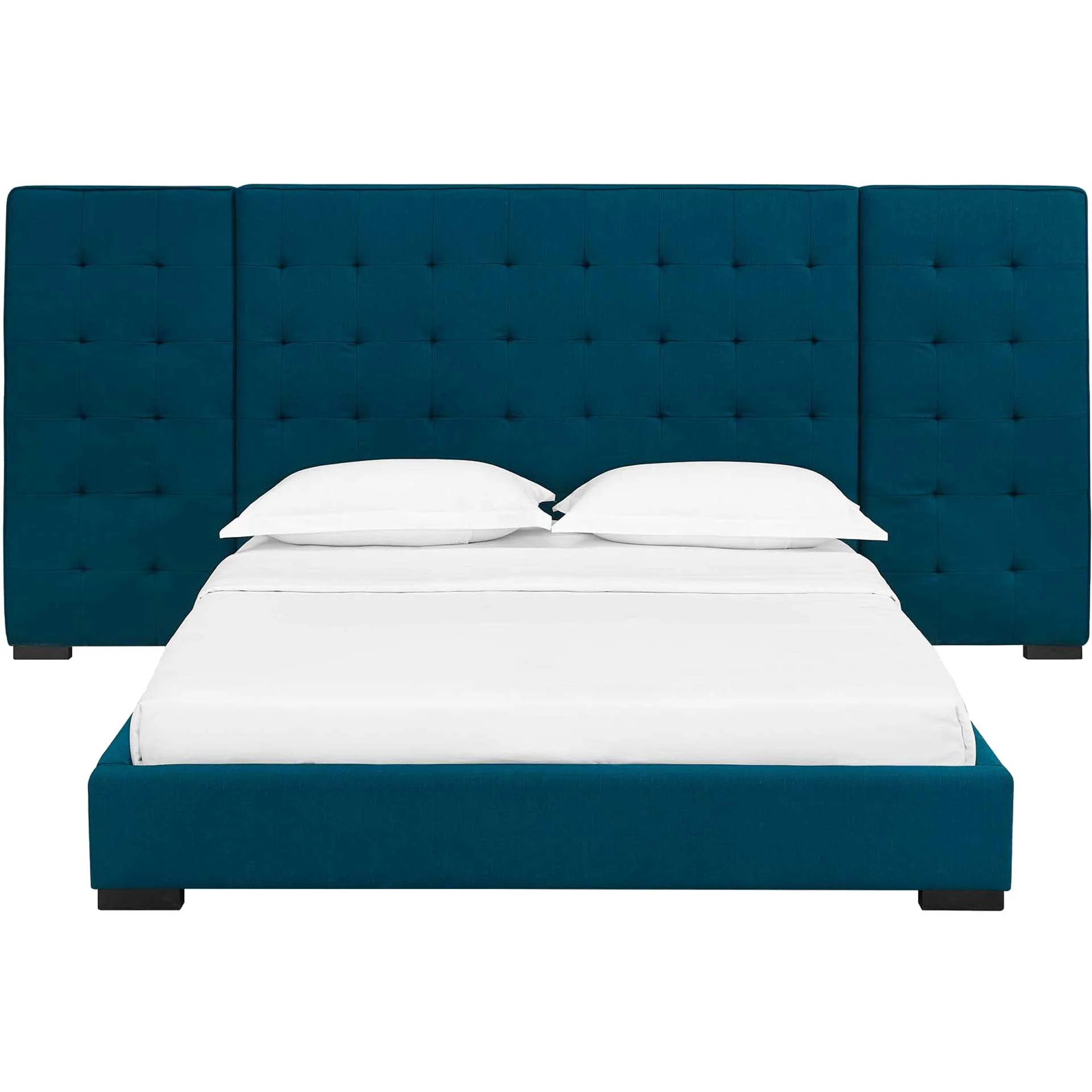 Patrick Upholstered Fabric Platform Bed Azure - Image 2
