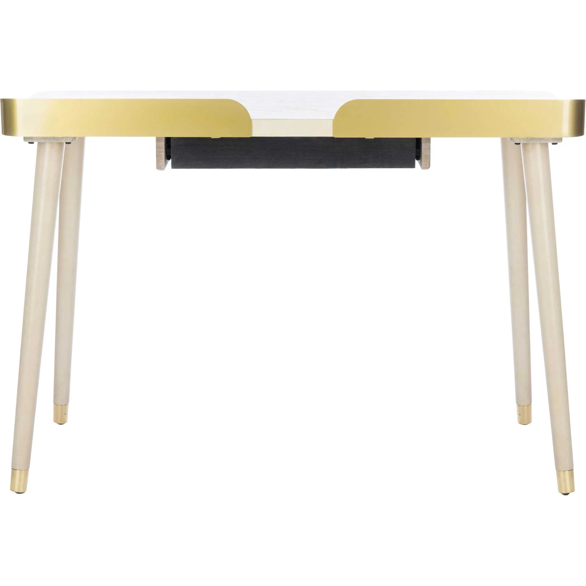 Paula 1 Drawer Desk White Washed/Gold - Image 4