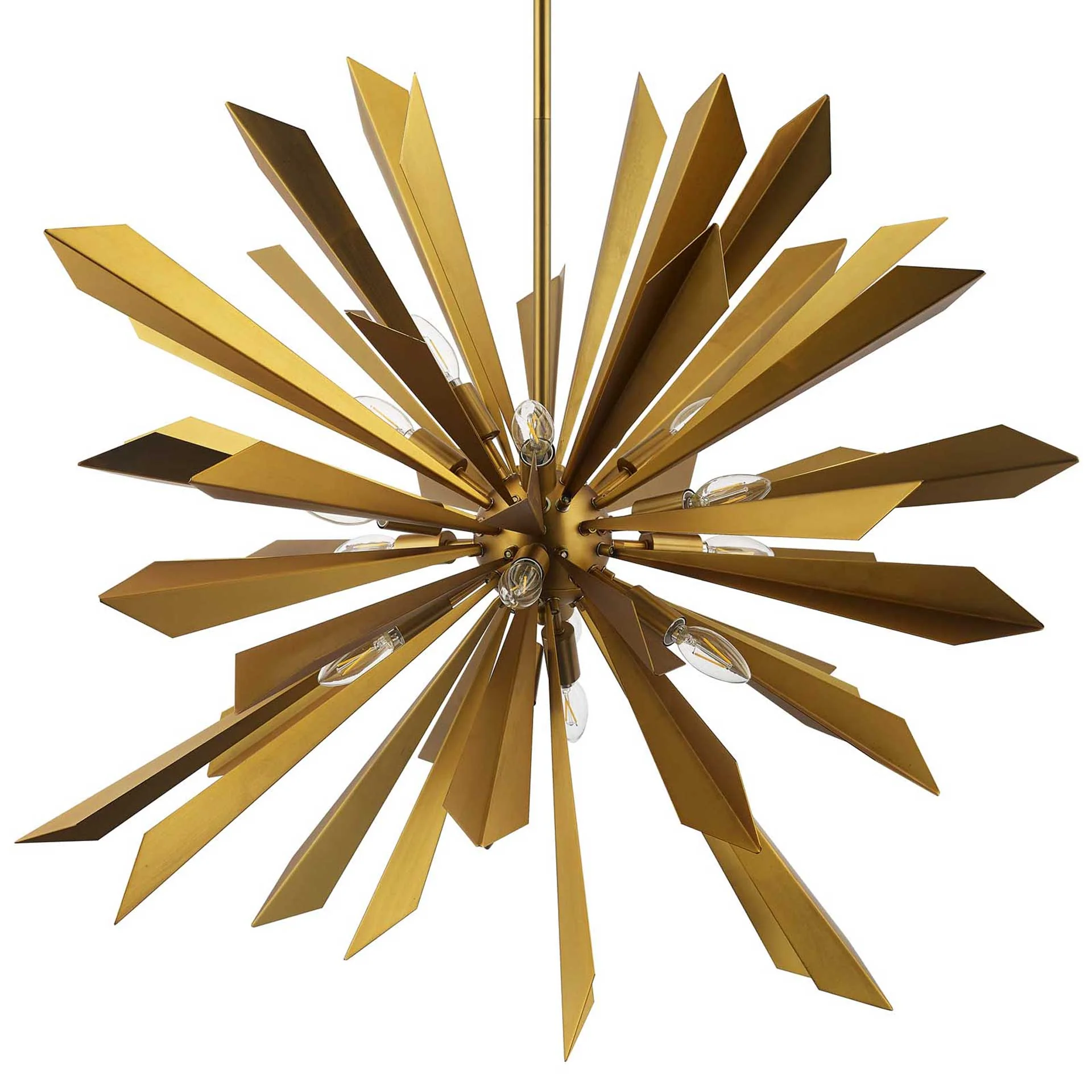 Paula Starburst Brass Chandelier Brass Gold - Image 2