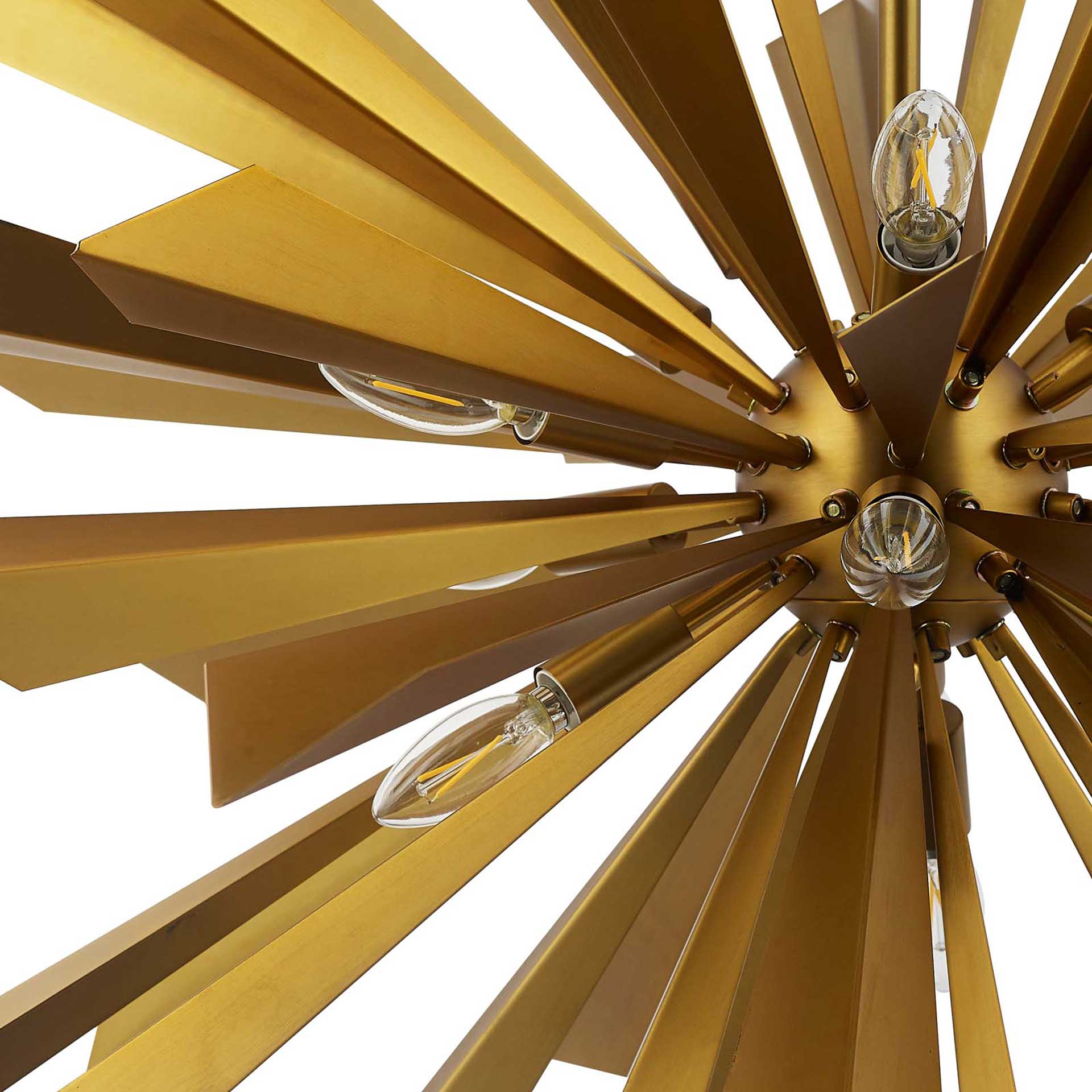 Paula Starburst Brass Chandelier Brass Gold - Image 3
