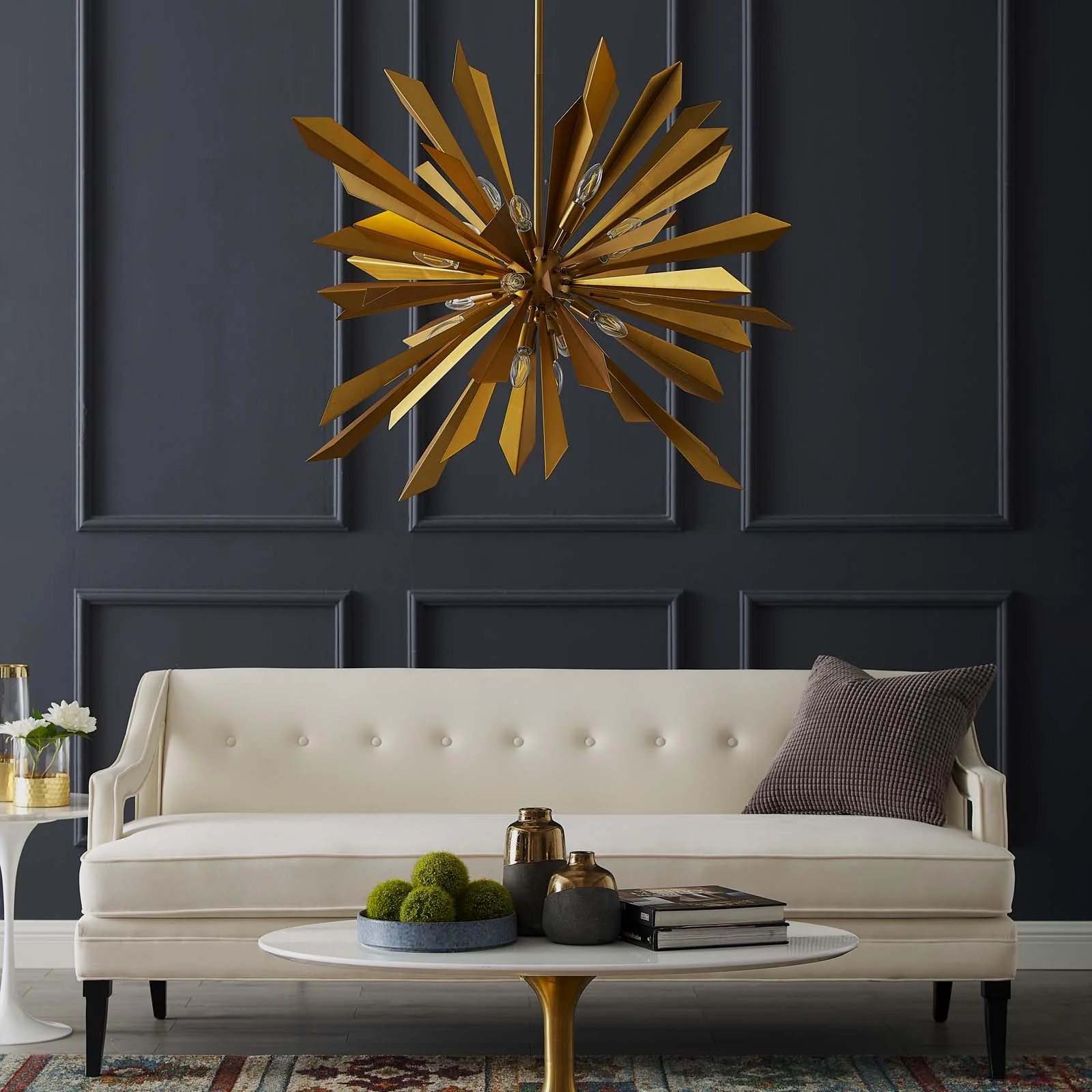 Paula Starburst Brass Chandelier Brass Gold - Image 5