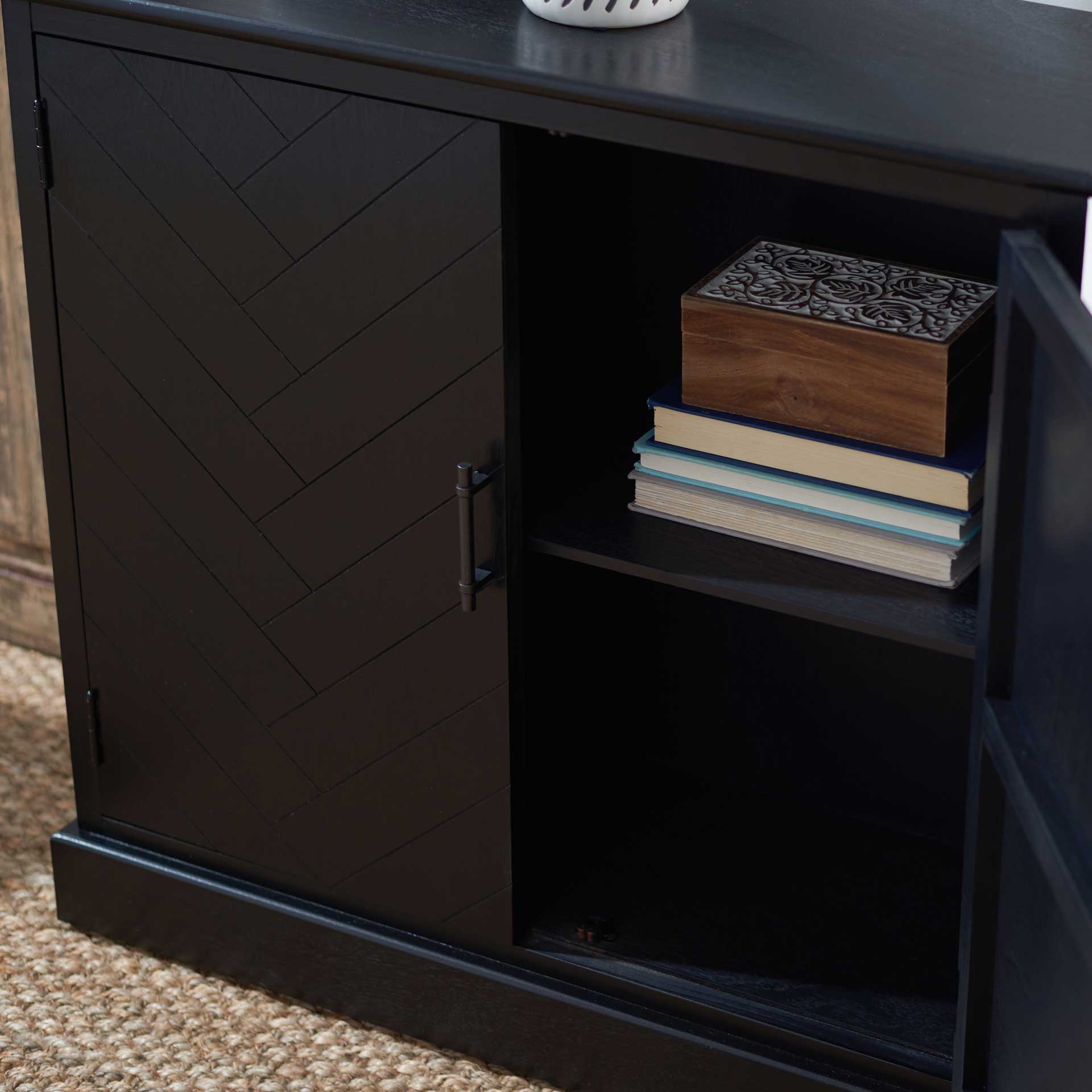 Pebbles 2 Door Sideboard Black - Image 7