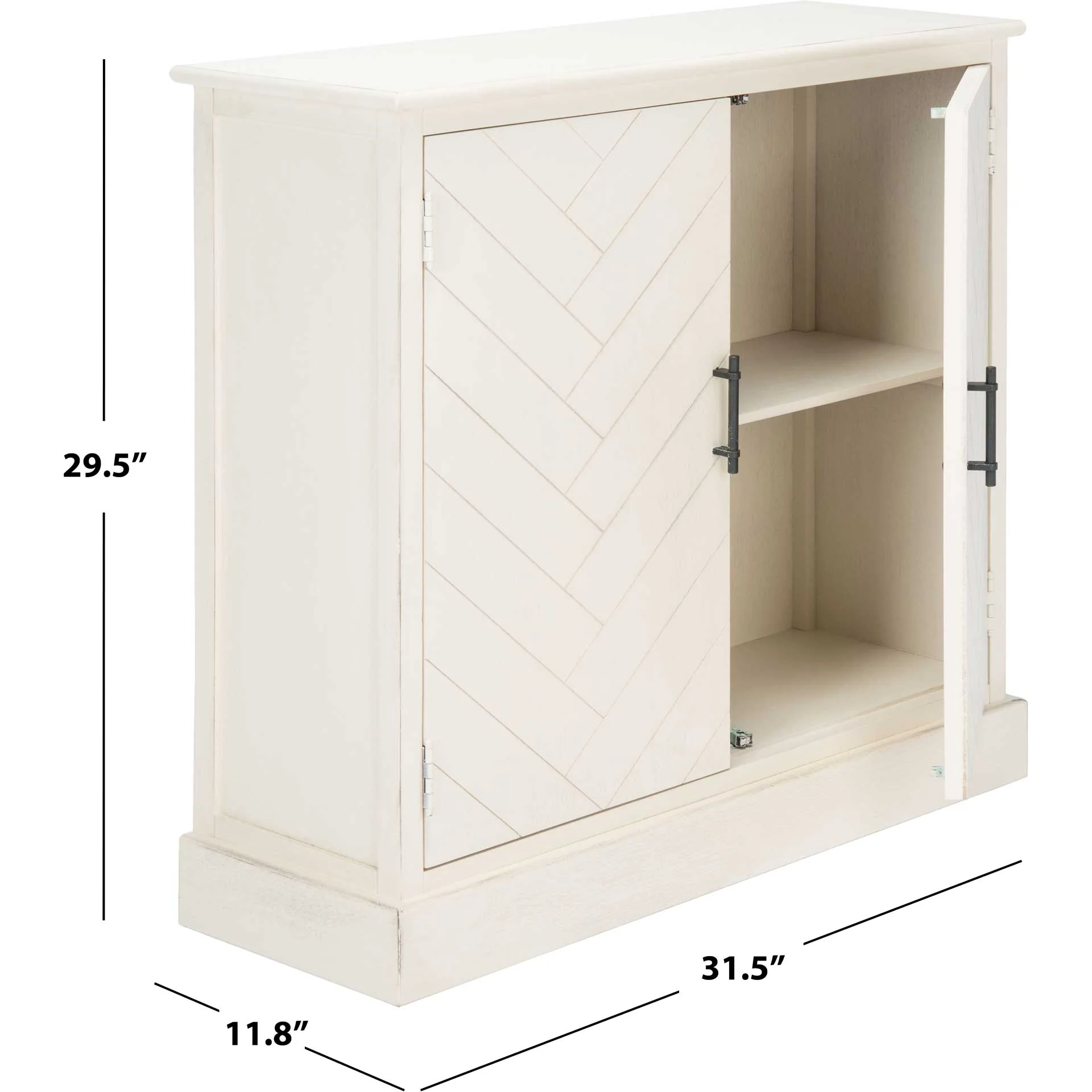 Pebbles 2 Door Sideboard Distressed White - Image 9