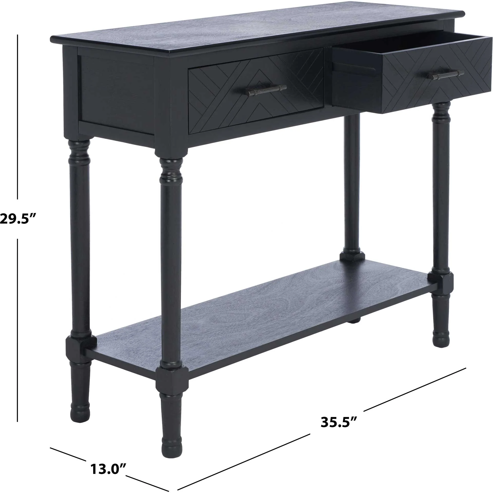 Pebbles 3 Drawer Console Table Black - Image 10