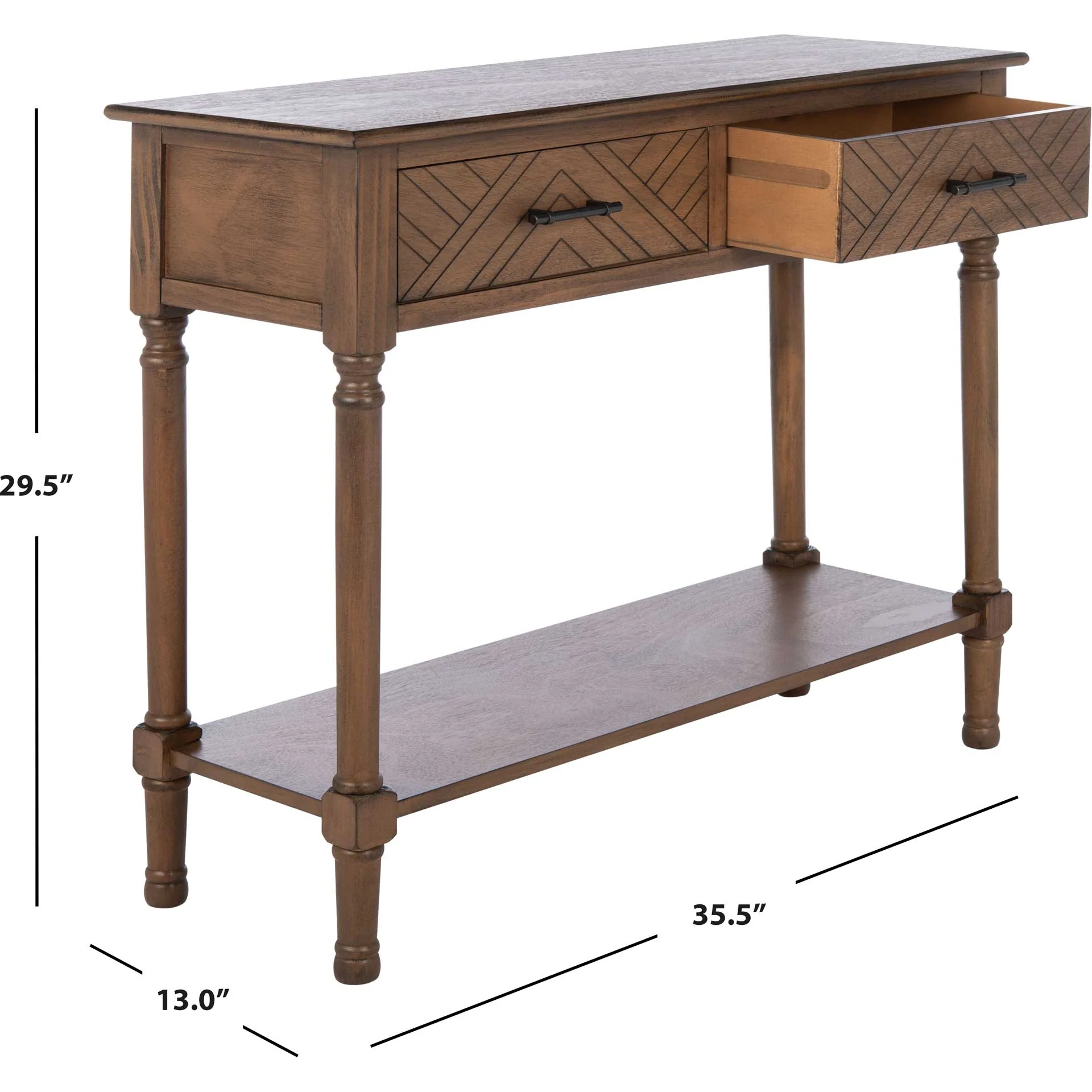 Pebbles 2 Drawer Console Table Brown - Image 10