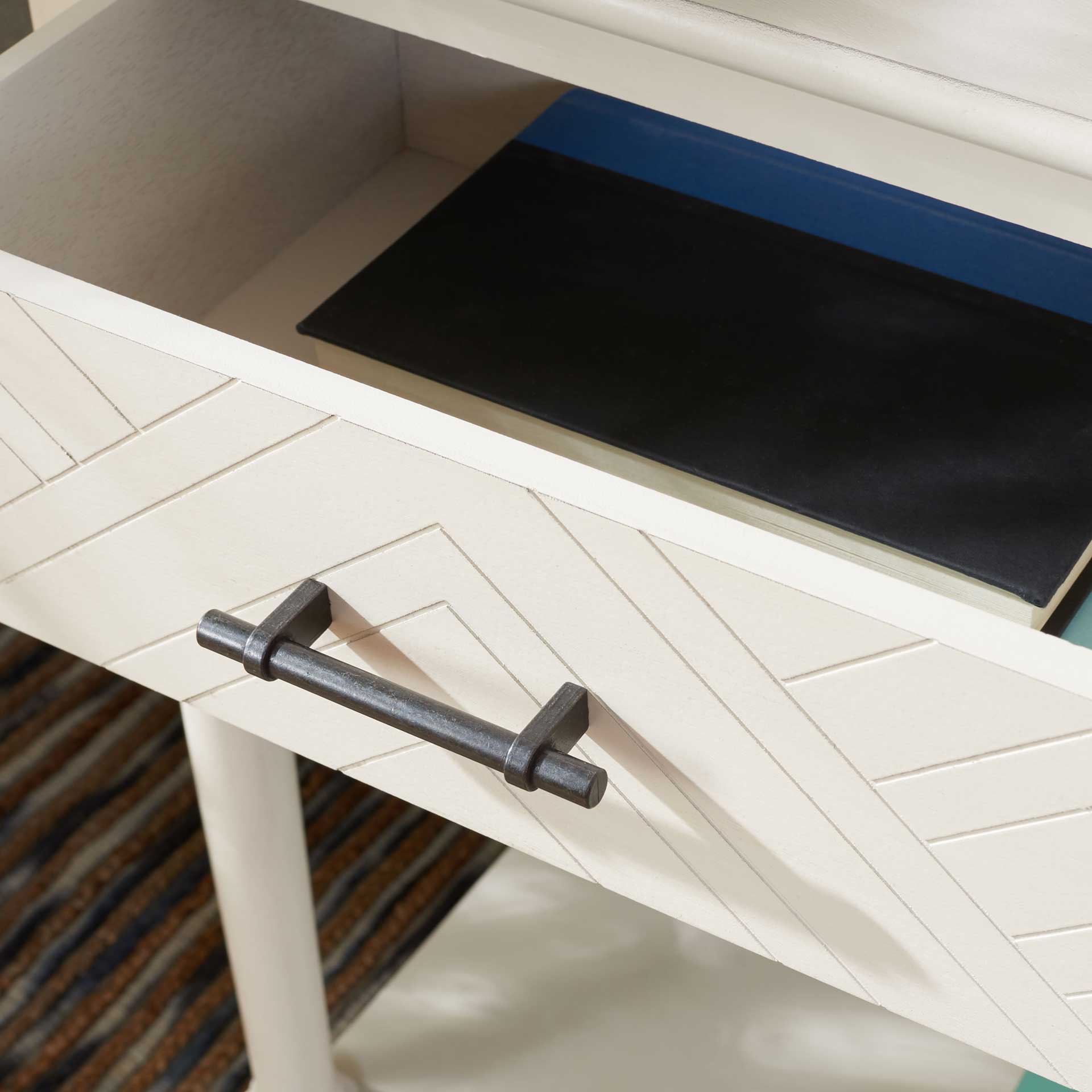 Pebbles 2 Drawer Console Table Distressed White - Image 6