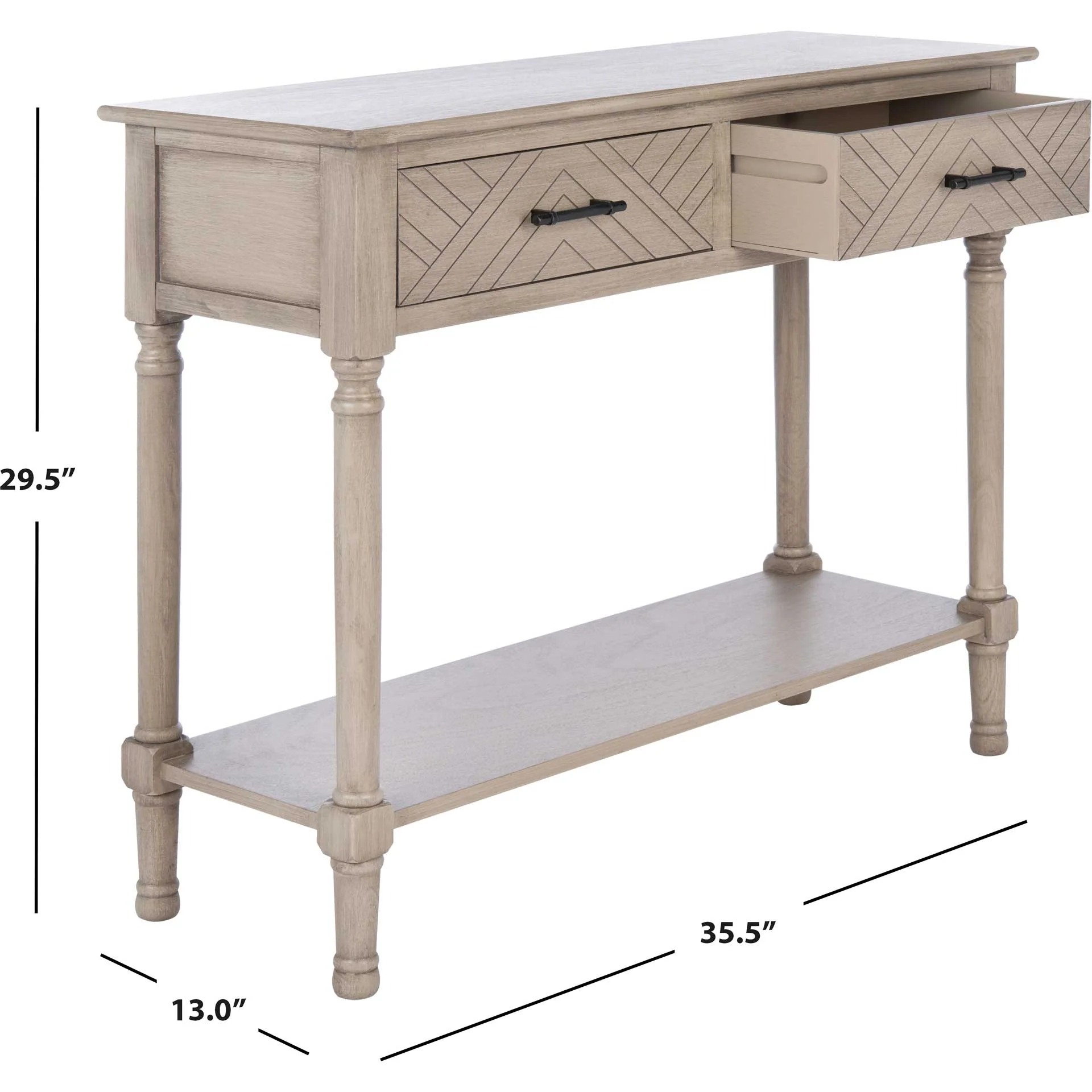 Pebbles 2 Drawer Console Table Greige - Image 9