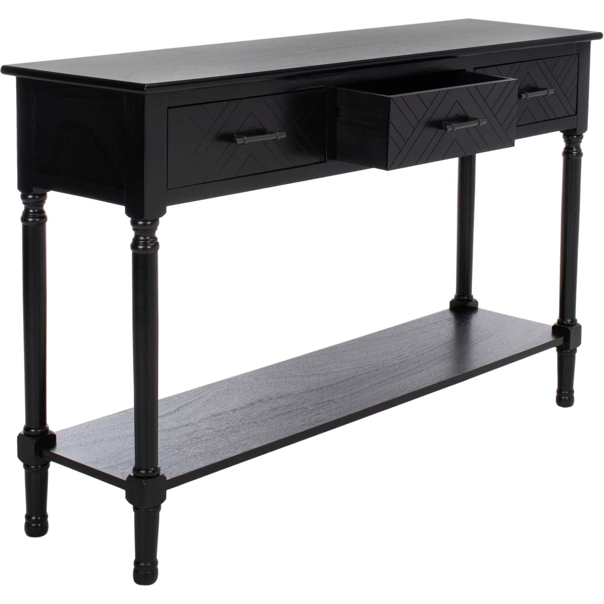 Pebbles 3 Drawer Console Table Black - Image 2