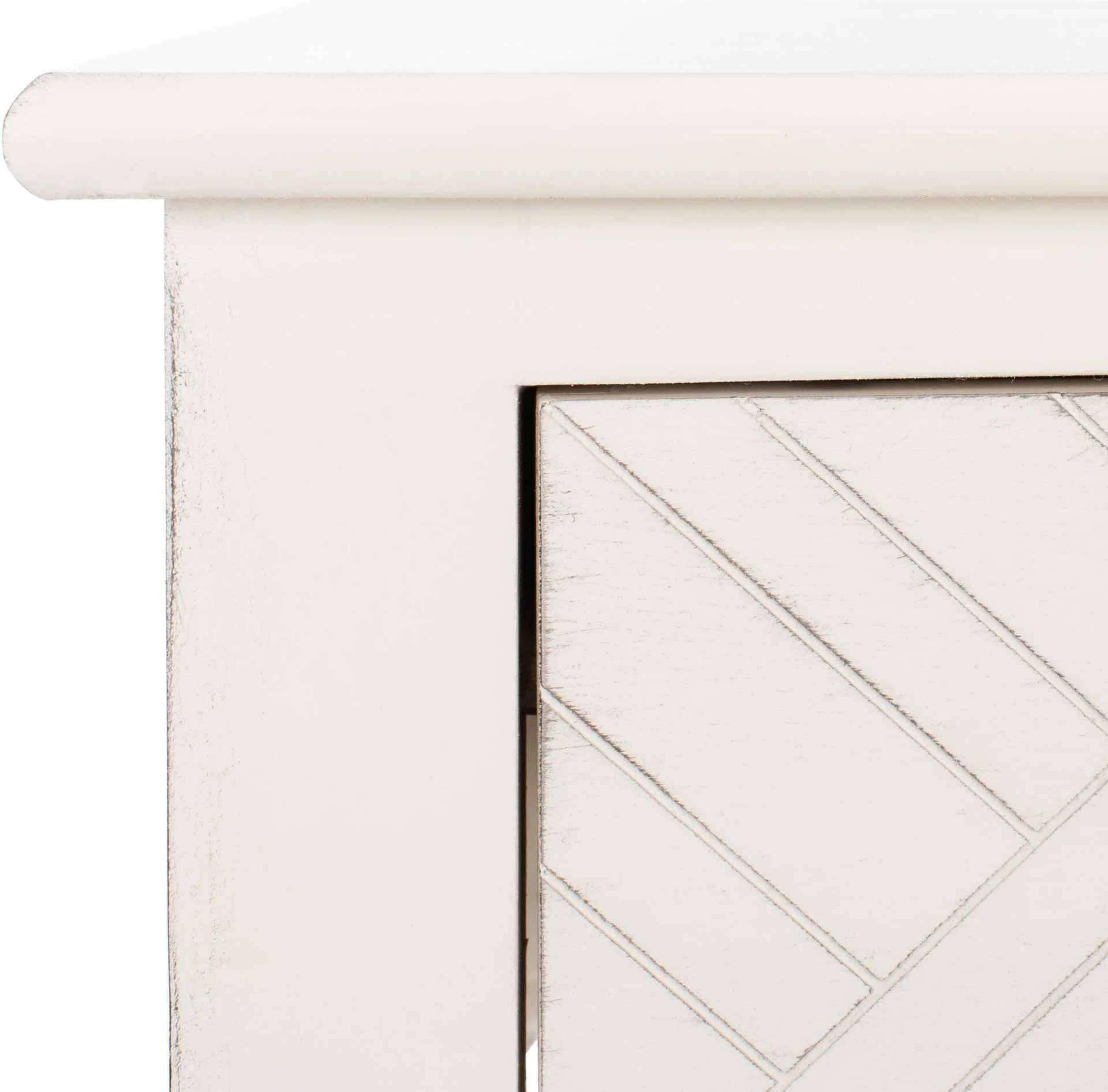 Pebbles 3 Drawer Console Table Distressed White - Image 6