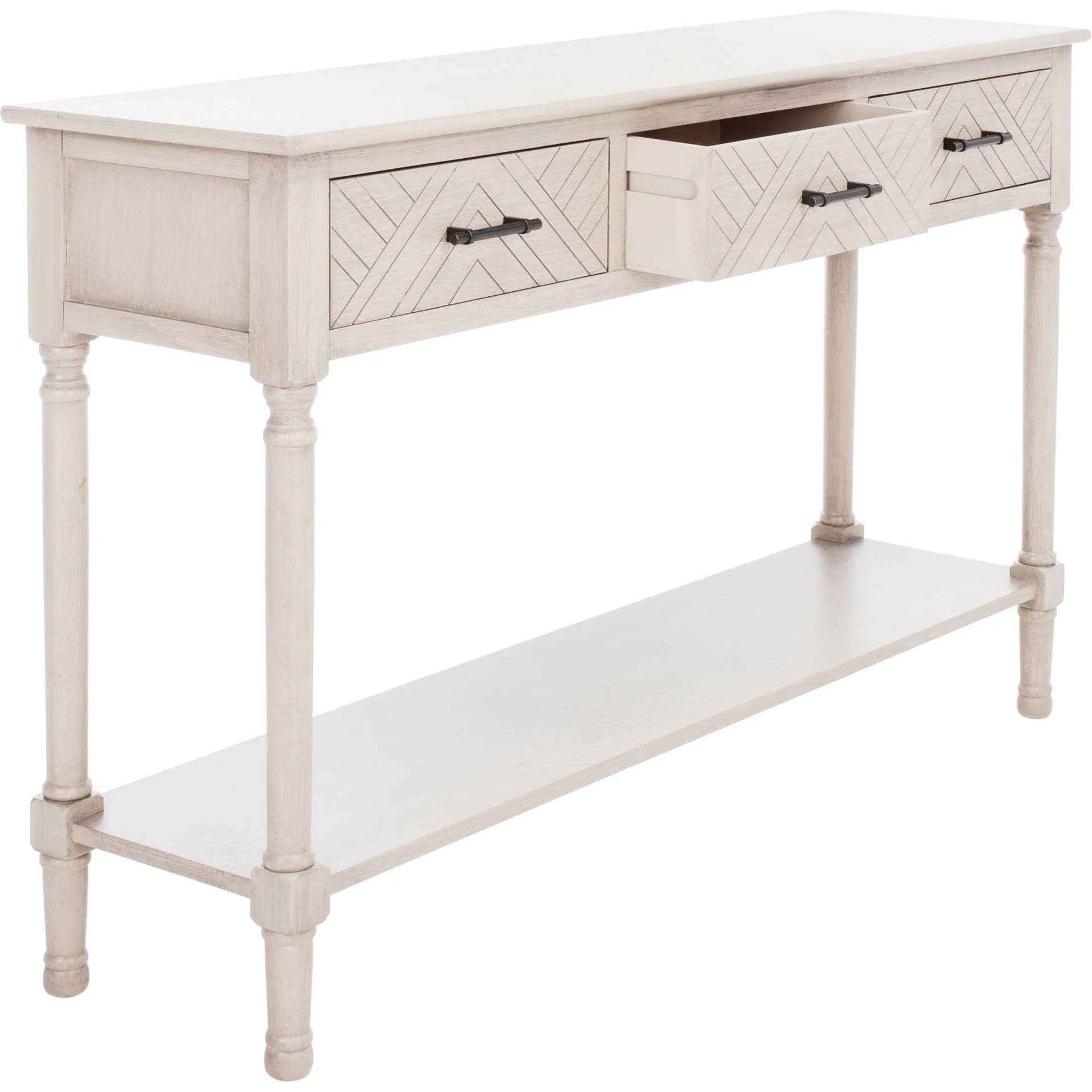Pebbles 3 Drawer Console Table Greige - Image 5