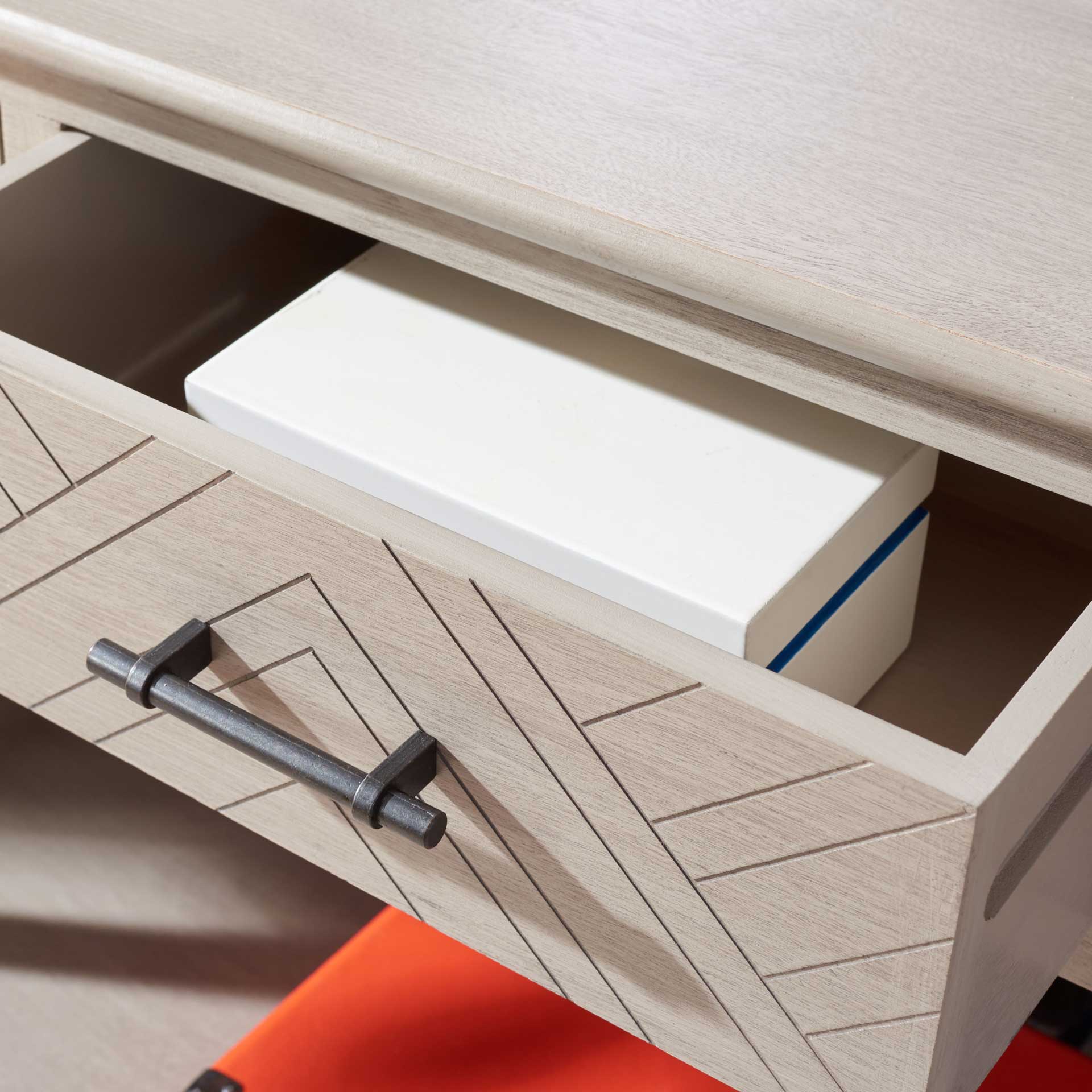 Pebbles 3 Drawer Console Table Greige - Image 7