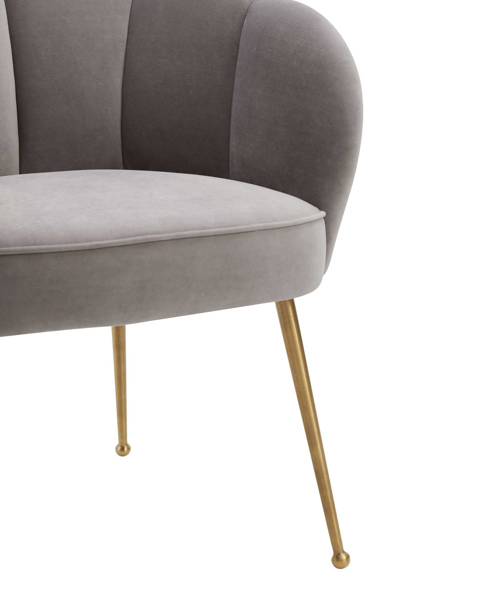 Pebbles Velvet Dining Chair Gray - Image 4