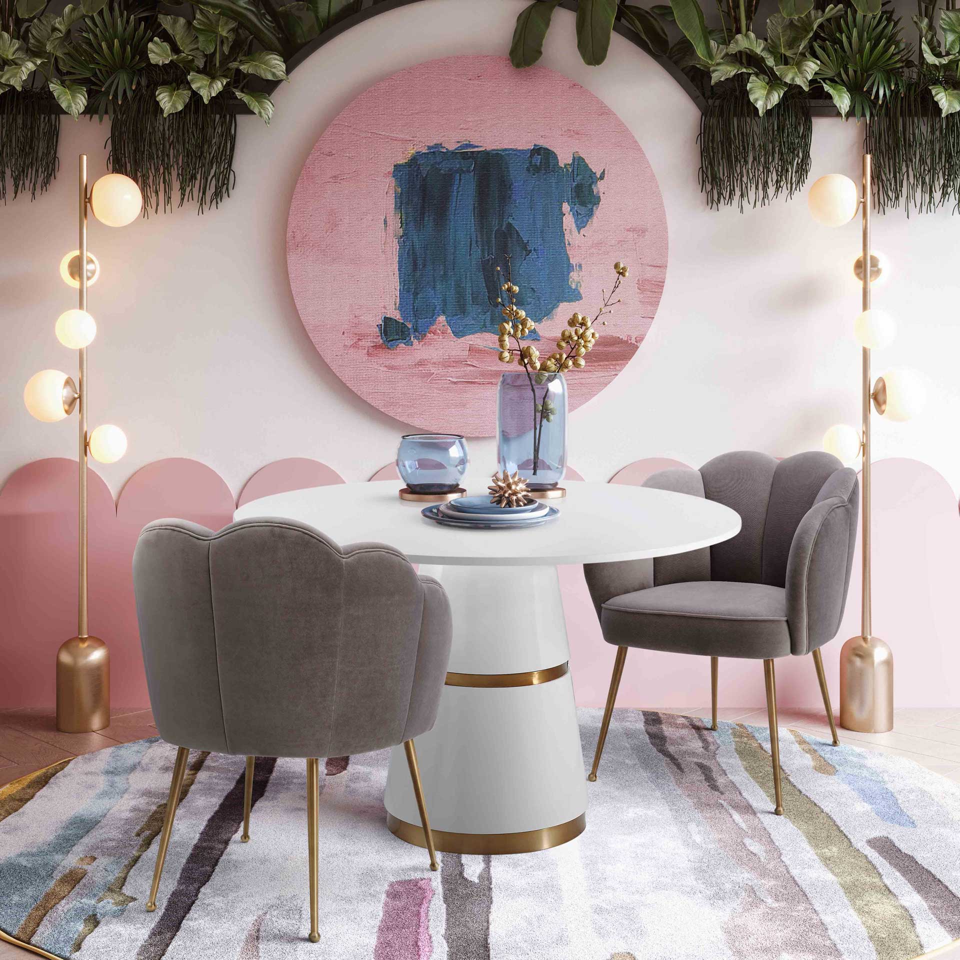 Pebbles Velvet Dining Chair Gray - Image 7