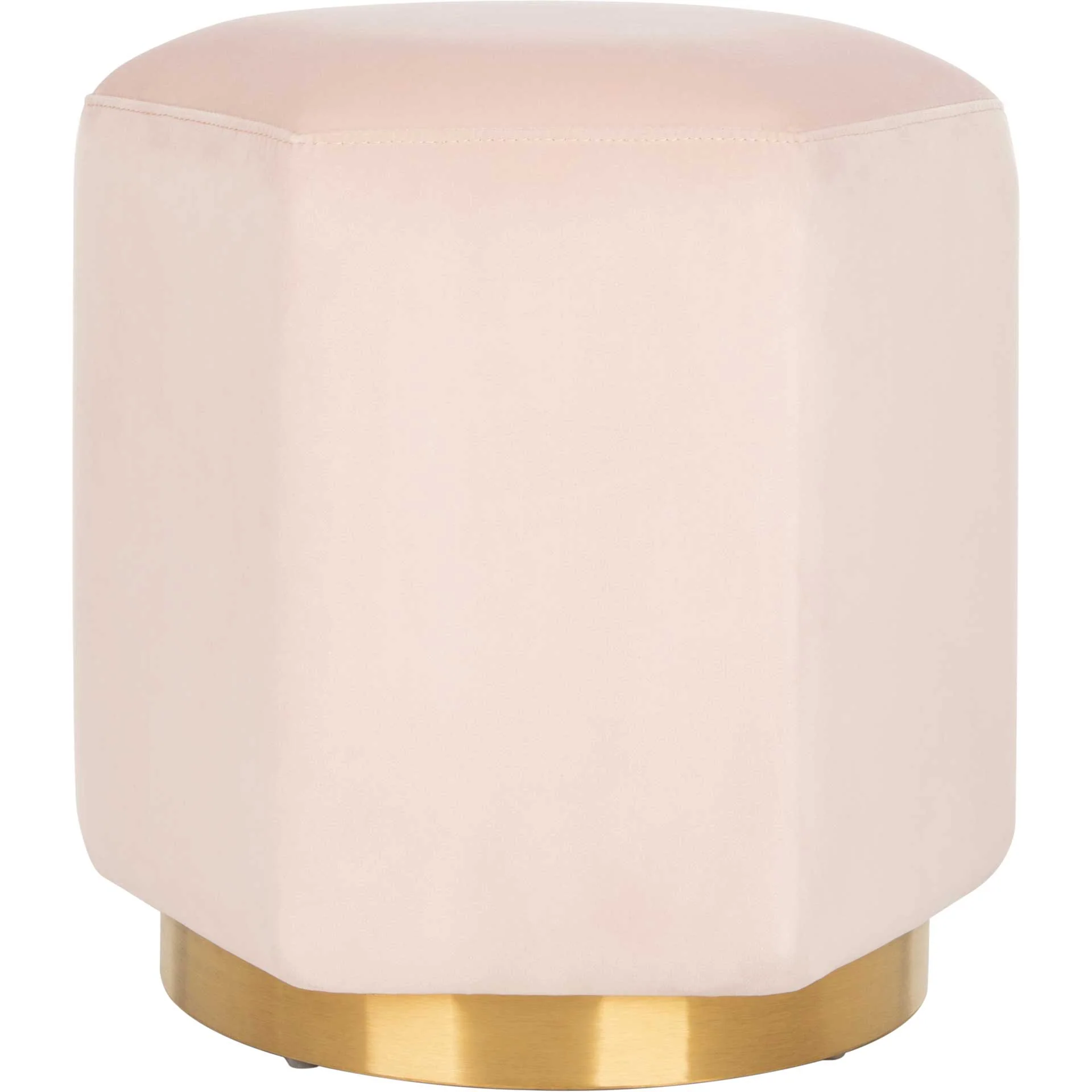 Pedro Hexagon Velvet Ottoman Light Pink - Image 2