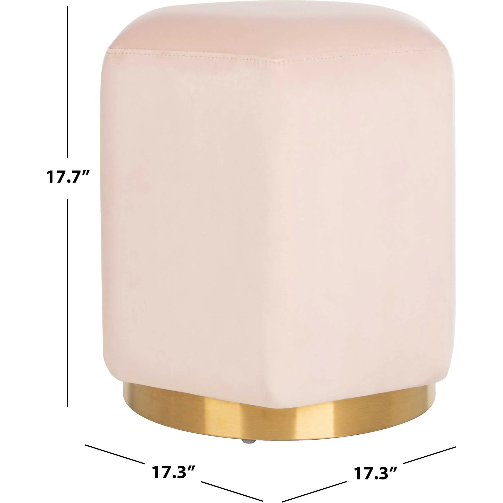 Pedro Hexagon Velvet Ottoman Light Pink - Image 6